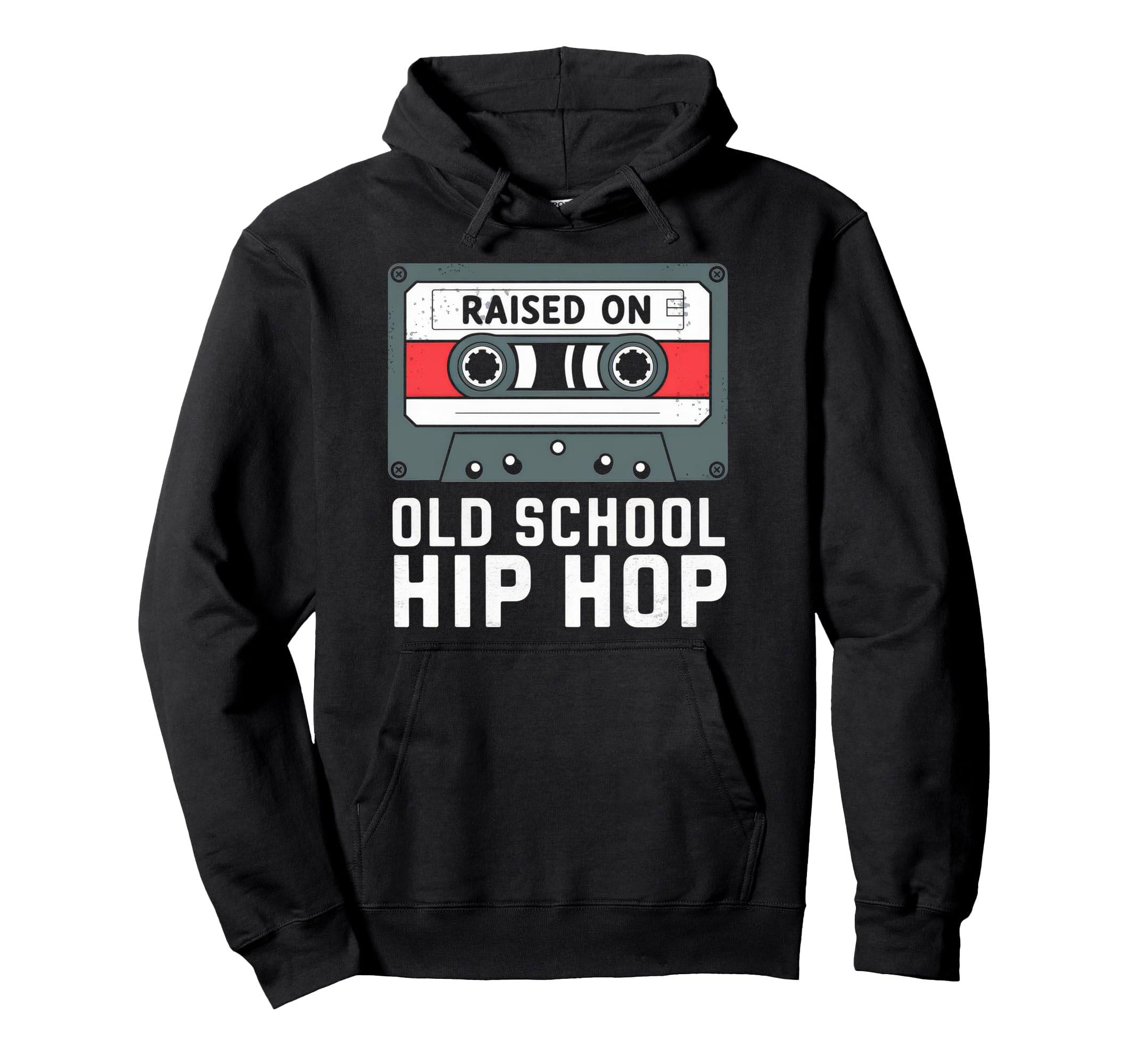 Raised Old School Hip Hop Cassette Hoodie - Novelty Apparel for Adults - T-Shirt, Sweatshirt, Hoodie