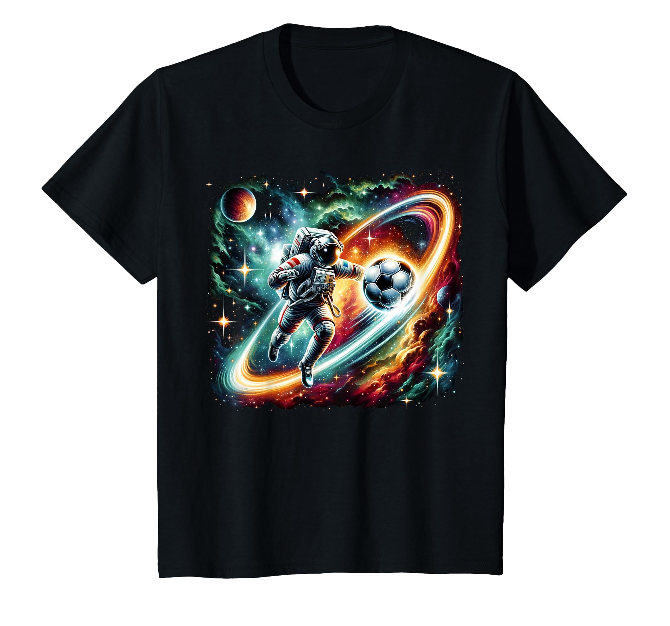 Funny Space Soccer Astronaut Soccer T-Shirt - Unique Graphic Men Women - T-Shirt, Sweatshirt, Hoodie