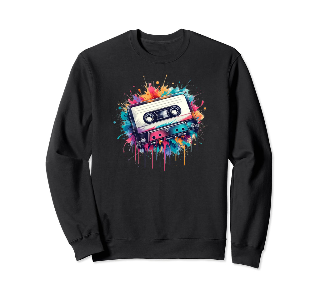 Water Color Cassette Tape Sweatshirt - Casual Everyday Wear for Adults - T-Shirt, Sweatshirt, Hoodie