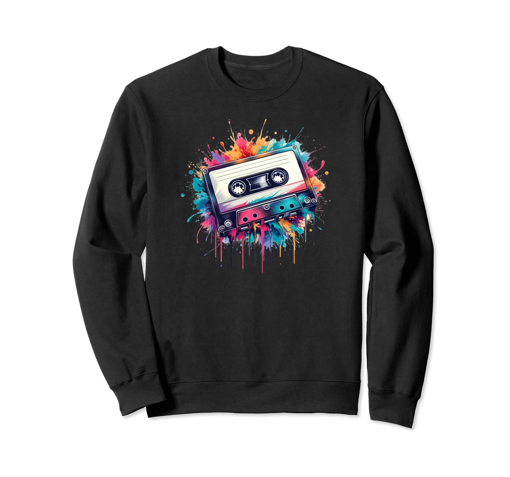 Water Color Cassette Tape Sweatshirt - Casual Everyday Wear for Adults - T-Shirt, Sweatshirt, Hoodie