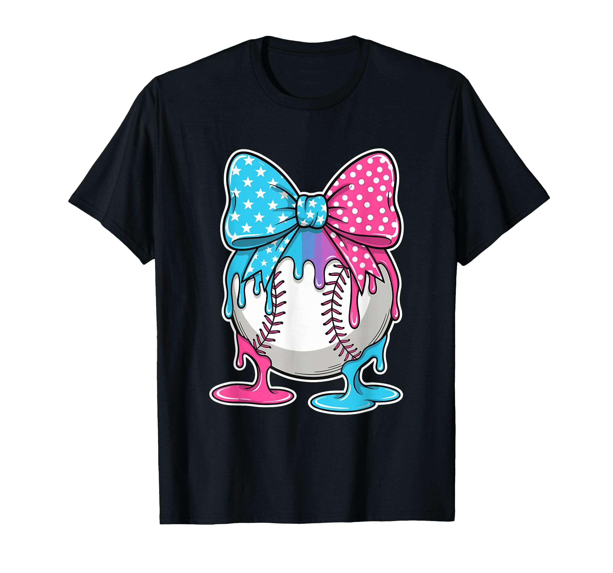 Dripping Baseball Coquette Bow Soccer T-Shirt - Custom Art Print Unisex - T-Shirt, Sweatshirt, Hoodie