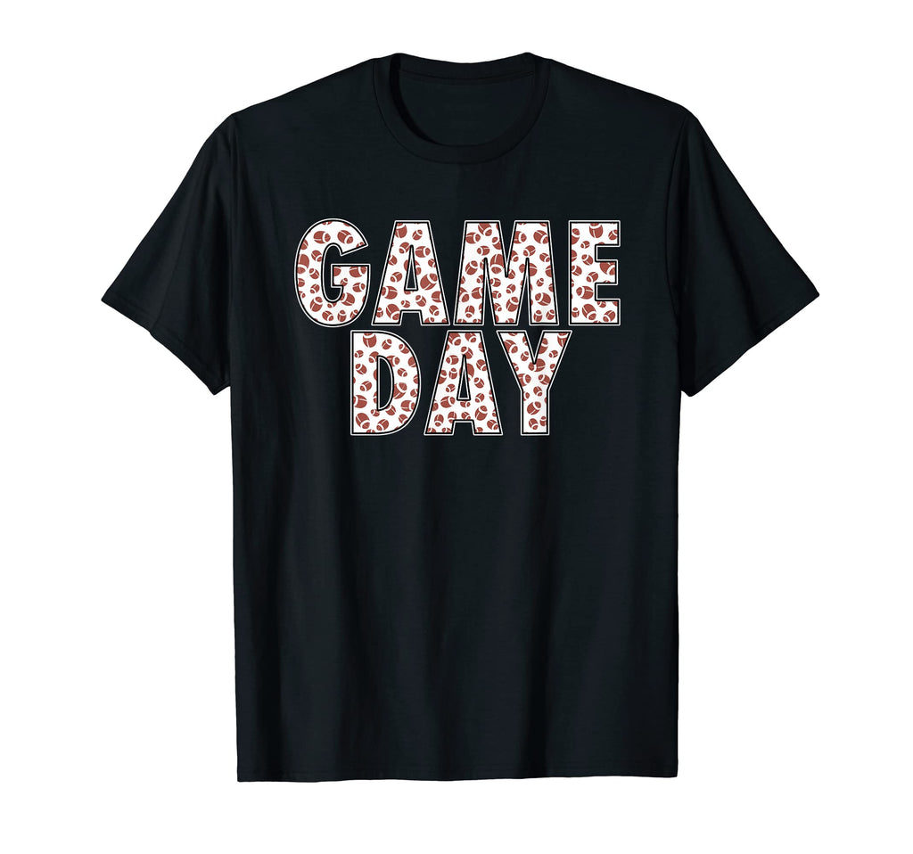 Game Day Football Pattern Black Sports T-Shirt - Custom Art Print Unisex - T-Shirt, Sweatshirt, Hoodie