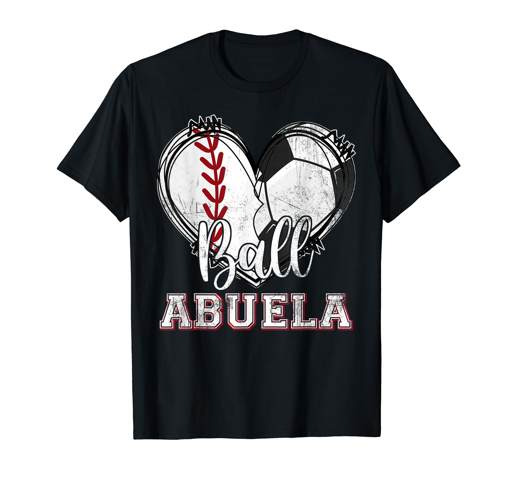 Ball Abuela Baseball Soccer Heart T-Shirt - Custom Art Print for Adults - T-Shirt, Sweatshirt, Hoodie