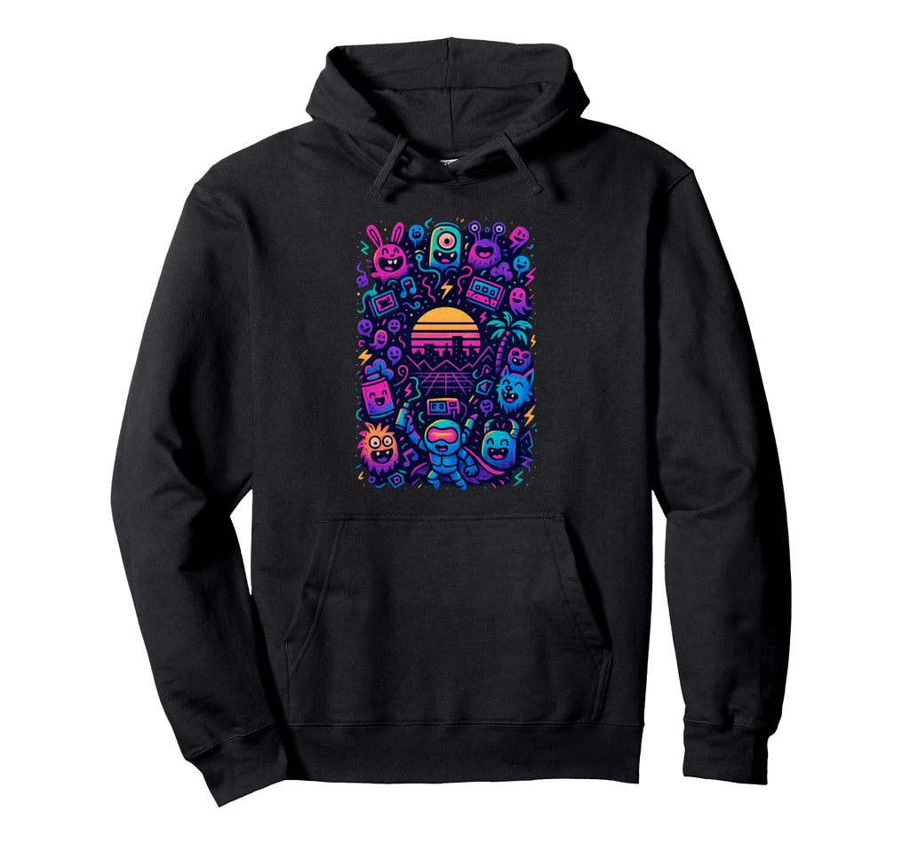 80S Synthwave Hoodie - Trendy Graphic Unisex - T-Shirt, Sweatshirt, Hoodie