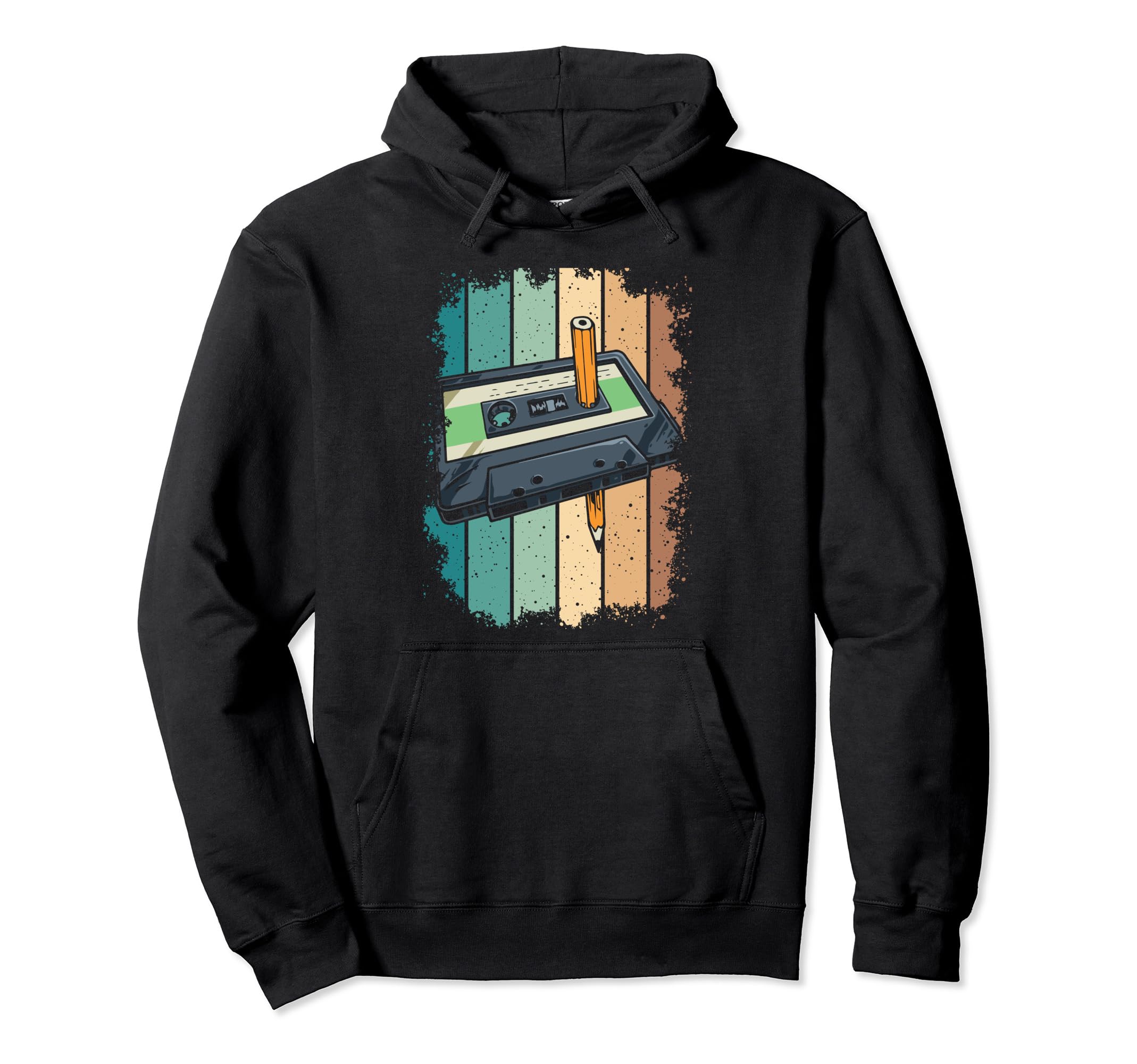 Music 80S 90S Pencil Winding Up Hoodie - Minimalist Print Men Women - T-Shirt, Sweatshirt, Hoodie