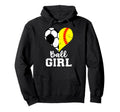 Ball Heart Funny Soccer Softball Hoodie - Trendy Graphic Unisex - T-Shirt, Sweatshirt, Hoodie