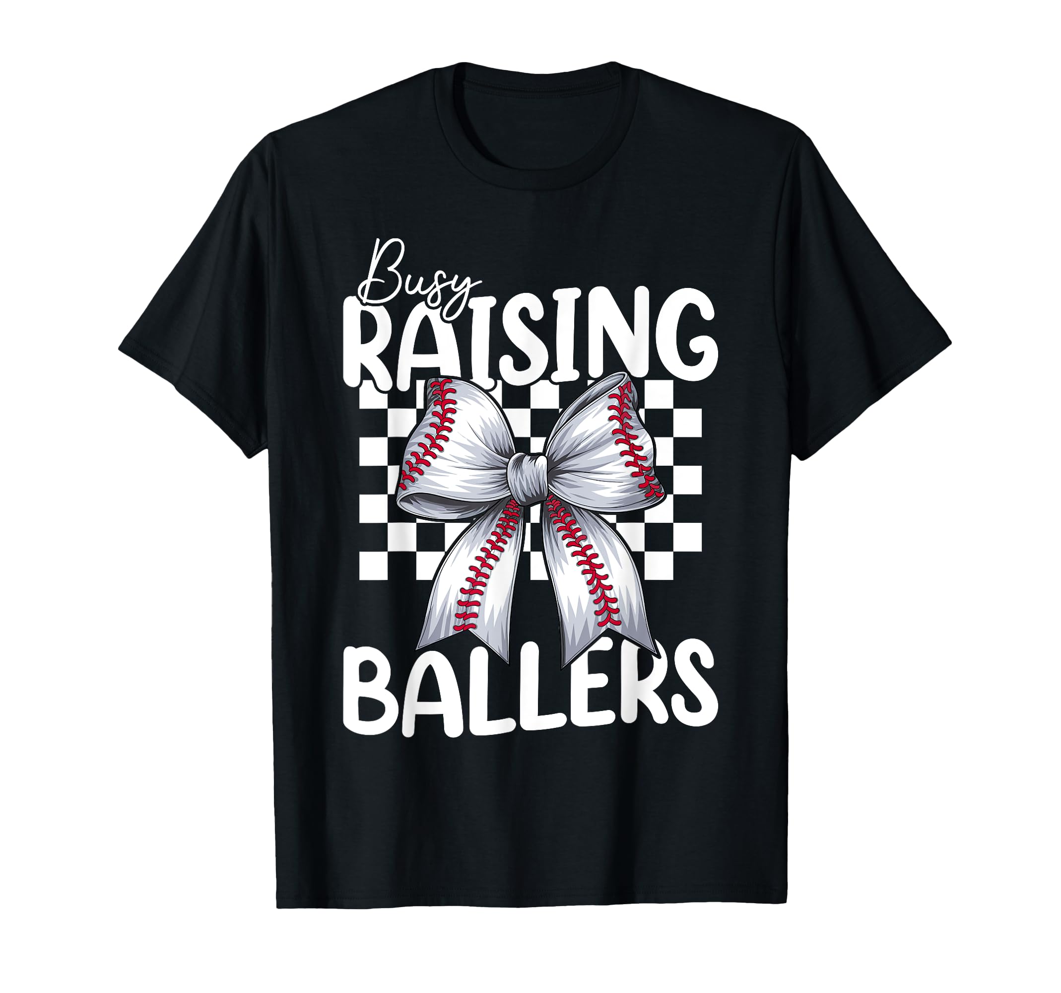 Busy Raising Ballers Baseball Coquette T-Shirt - Custom Art Print Unisex - T-Shirt, Sweatshirt, Hoodie