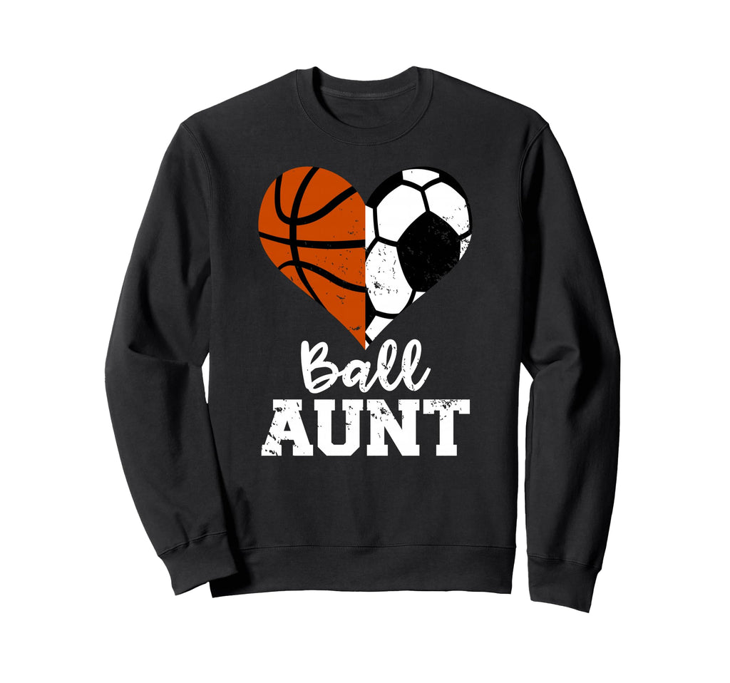 Ball Aunt Heart Funny Soccer Sweatshirt - Novelty Apparel for Adults - T-Shirt, Sweatshirt, Hoodie