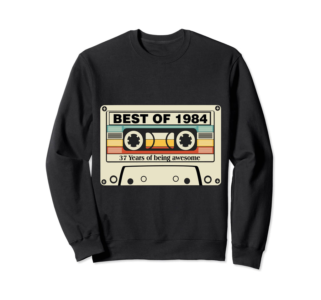 Best 1984 37Th Birthday Cassette Sweatshirt - Novelty Apparel for Adults - T-Shirt, Sweatshirt, Hoodie