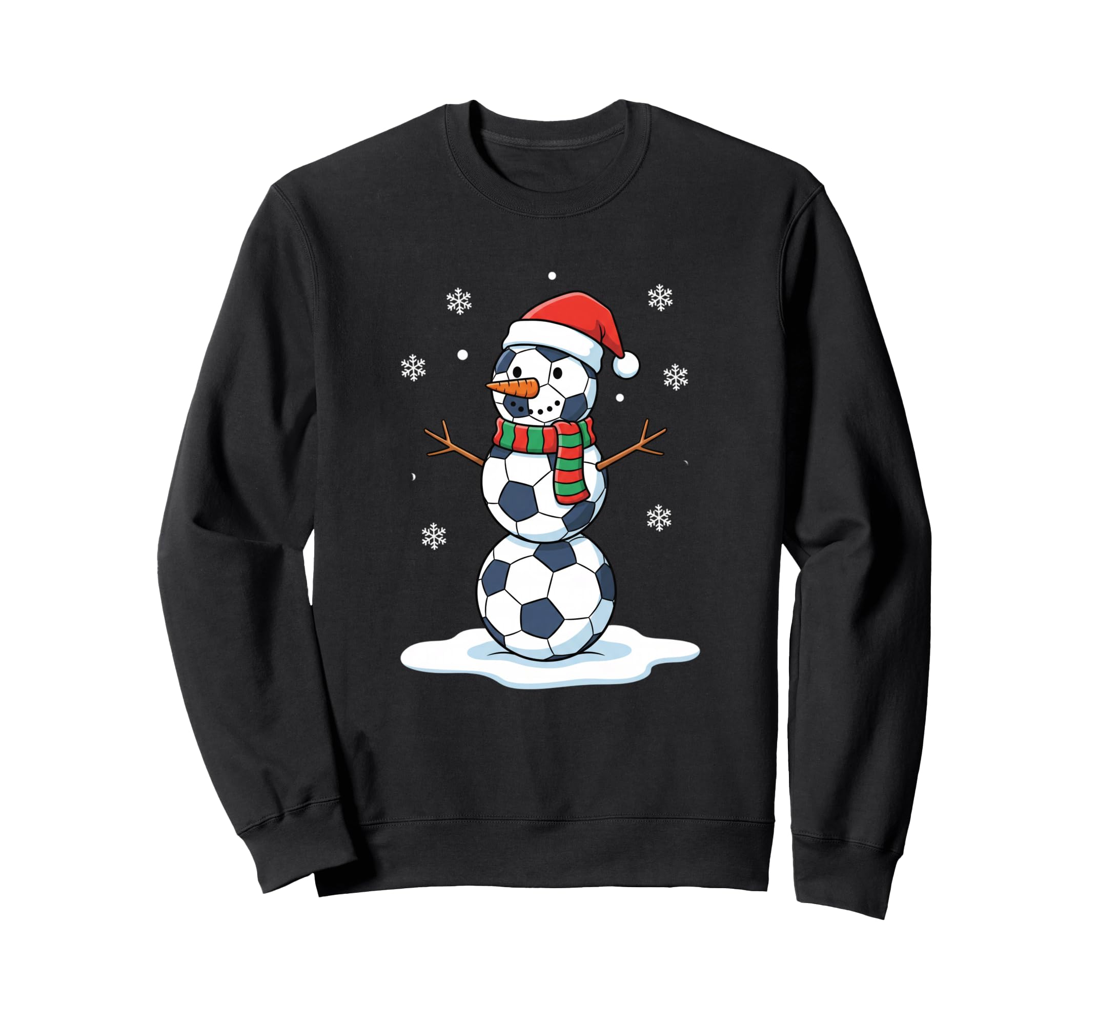 Soccer Snowman Santa Hat Holiday Sweatshirt - Streetwear Style Men Women - T-Shirt, Sweatshirt, Hoodie