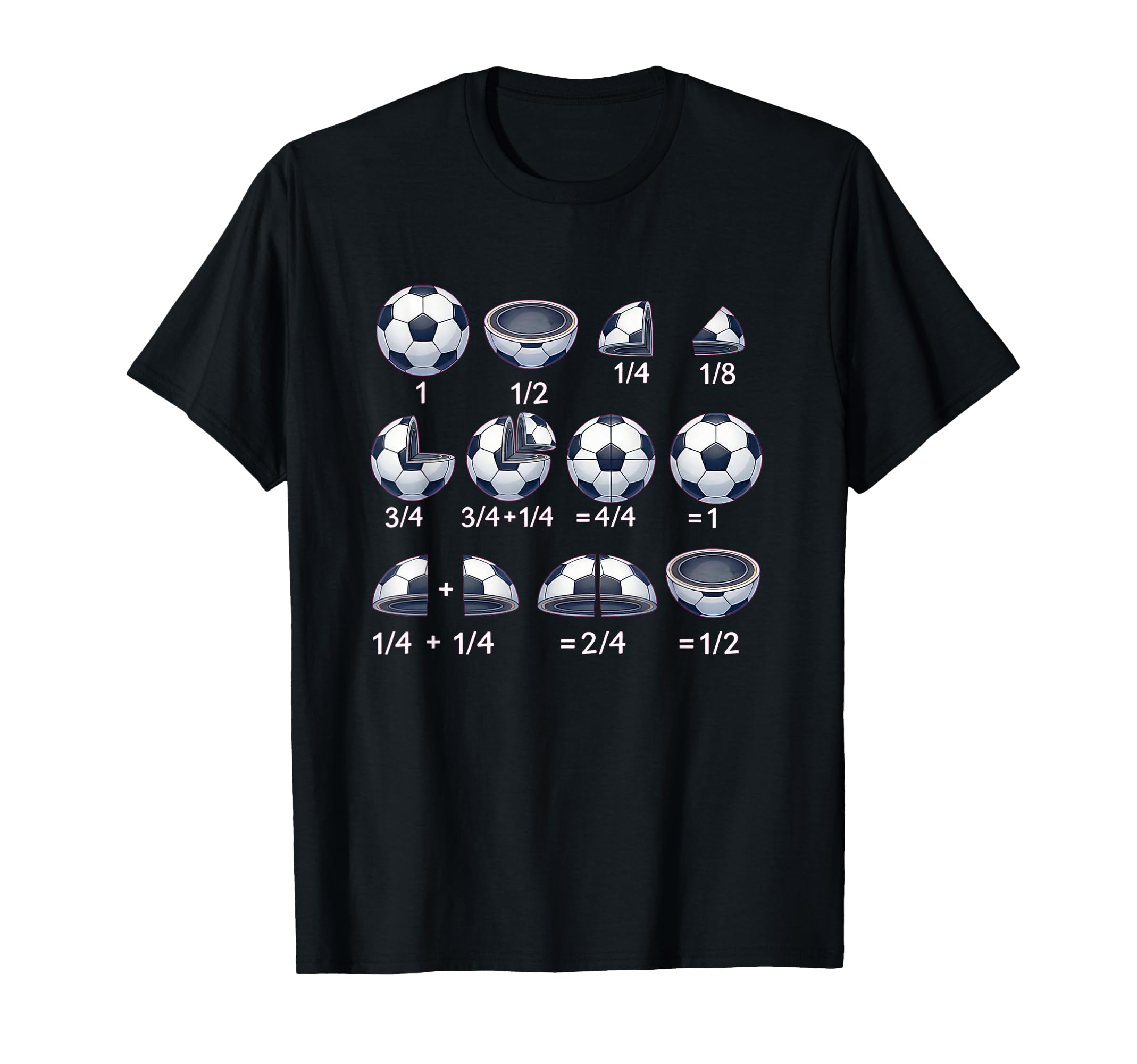 Soccer Ball Math Fraction Back To School T-Shirt - Trendy Graphic Unisex - T-Shirt, Sweatshirt, Hoodie