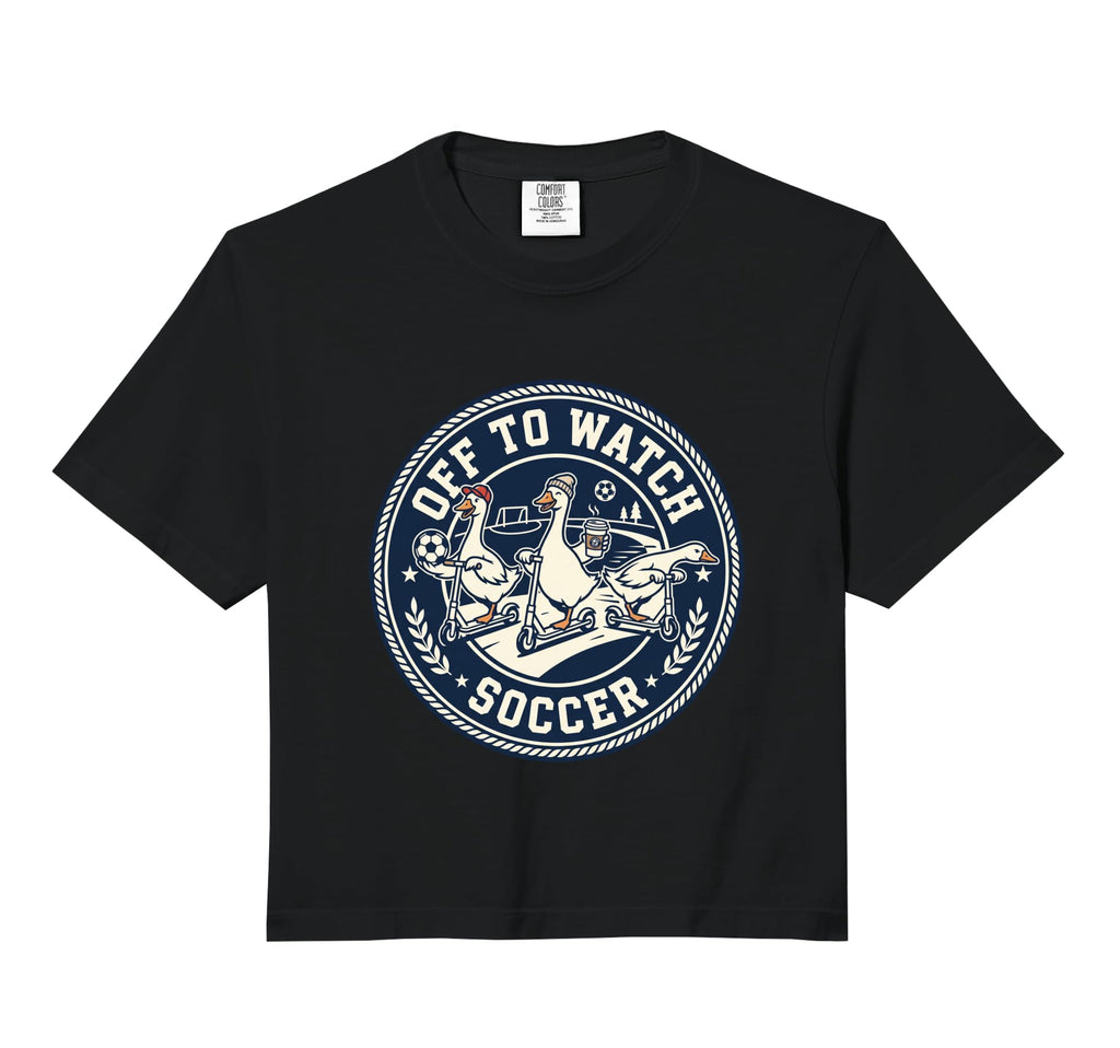 Off To Watch Soccer Silly Goose Funny T-Shirt - Custom Art Print Unisex - T-Shirt, Sweatshirt, Hoodie