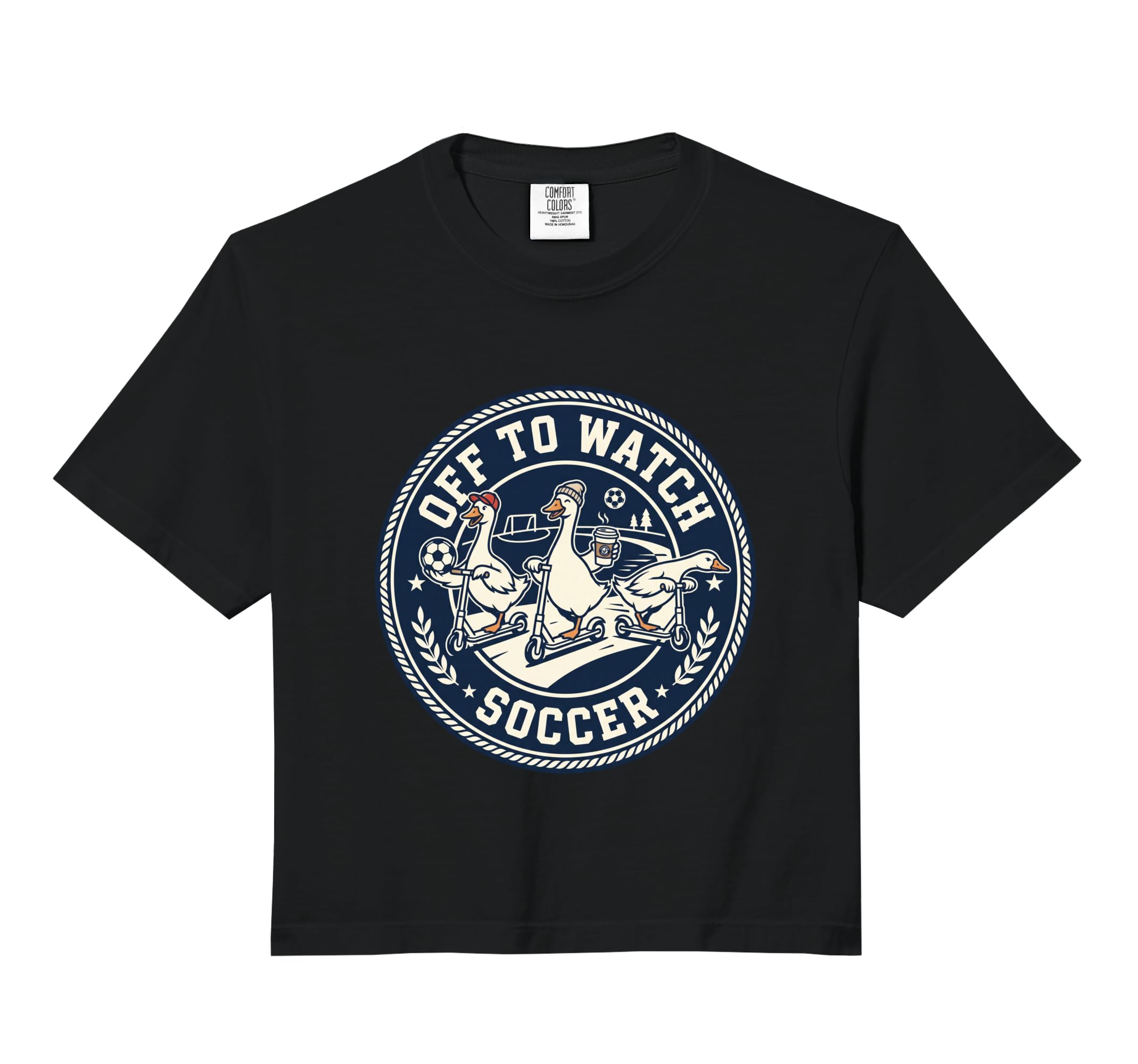 Off To Watch Soccer Silly Goose Funny T-Shirt - Custom Art Print Unisex - T-Shirt, Sweatshirt, Hoodie