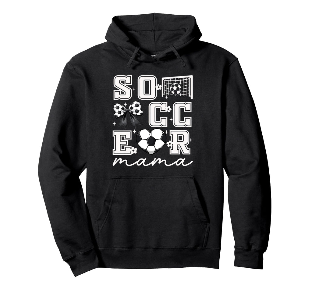 Soccer Mama Coquette Bow Funny Soccer Hoodie - Graphic Print Men Women - T-Shirt, Sweatshirt, Hoodie