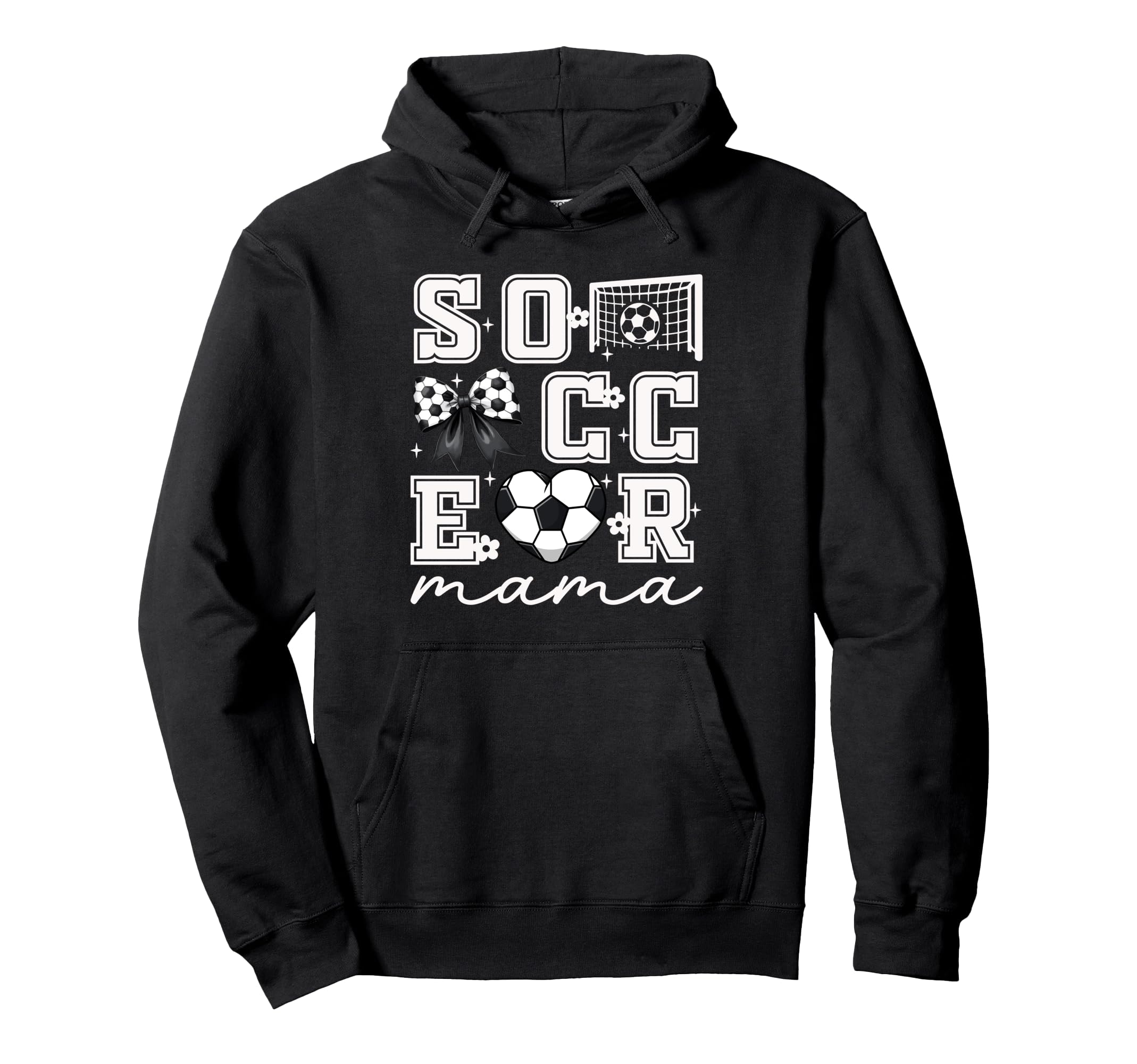 Soccer Mama Coquette Bow Funny Soccer Hoodie - Graphic Print Men Women - T-Shirt, Sweatshirt, Hoodie