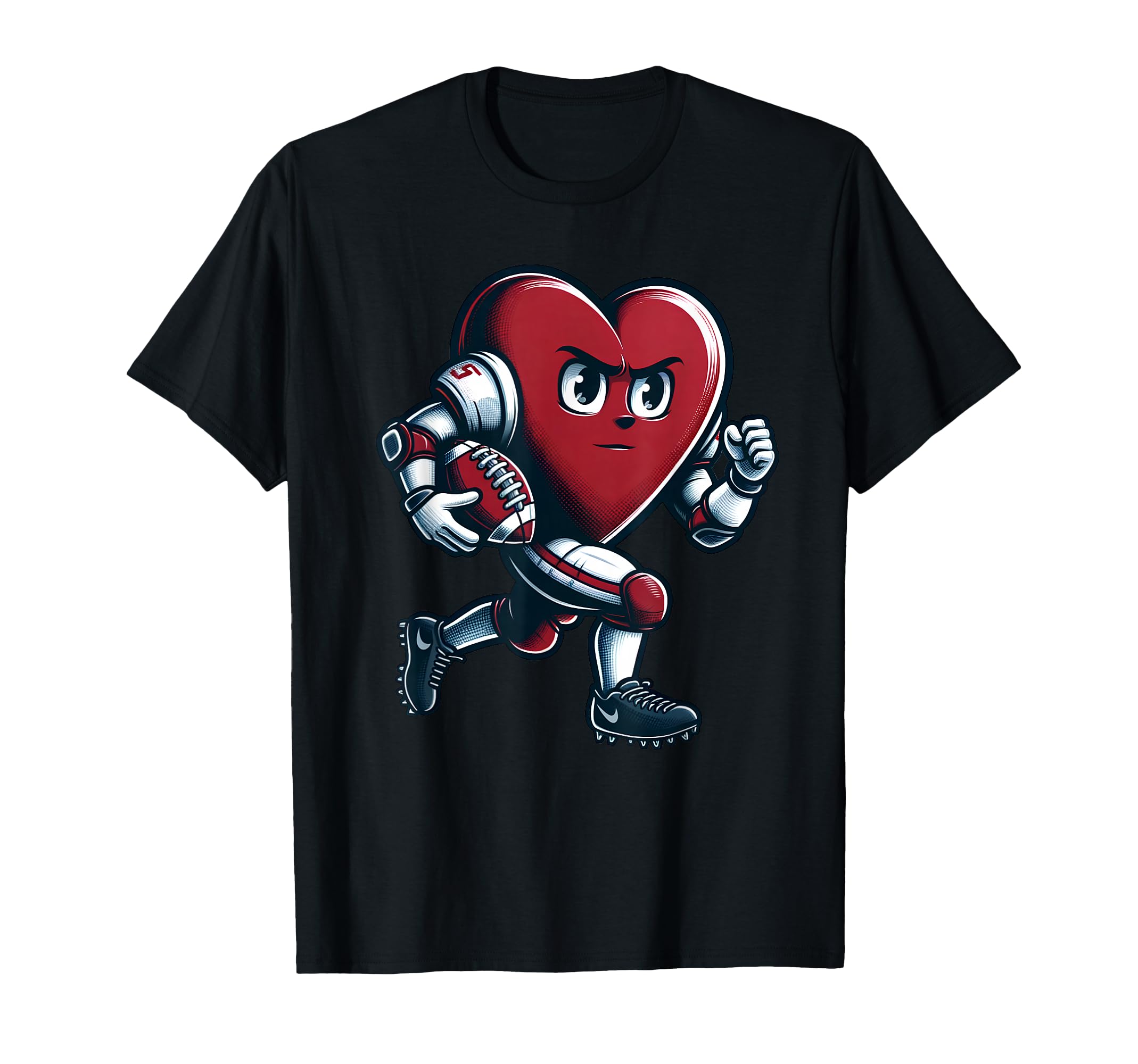 Valentines Day Heart Football Player T-Shirt - Aesthetic Graphic Unisex - T-Shirt, Sweatshirt, Hoodie