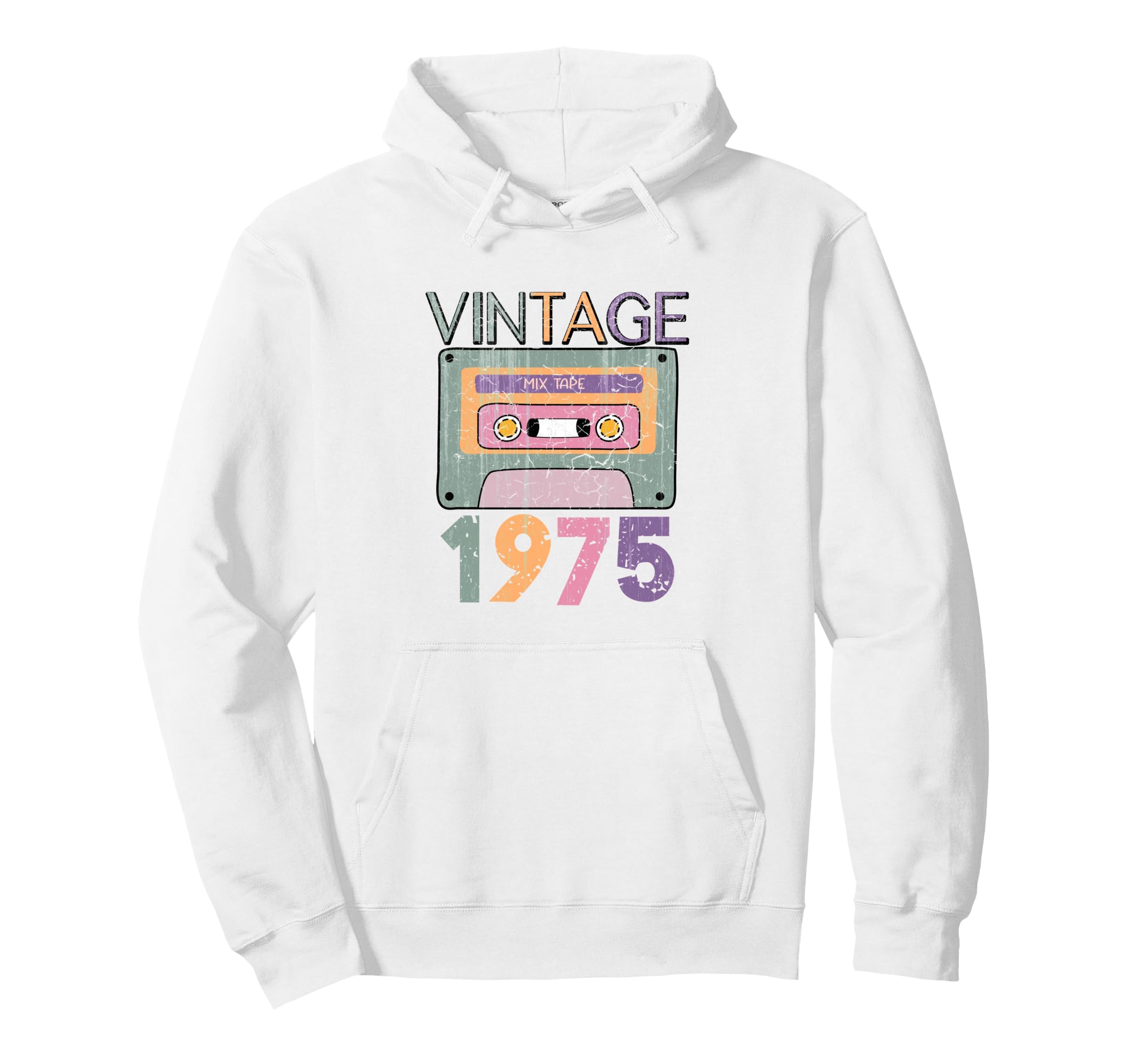 51St Birthday 1975 Music Cassette Tape Hoodie - Novelty Apparel for Adults - T-Shirt, Sweatshirt, Hoodie