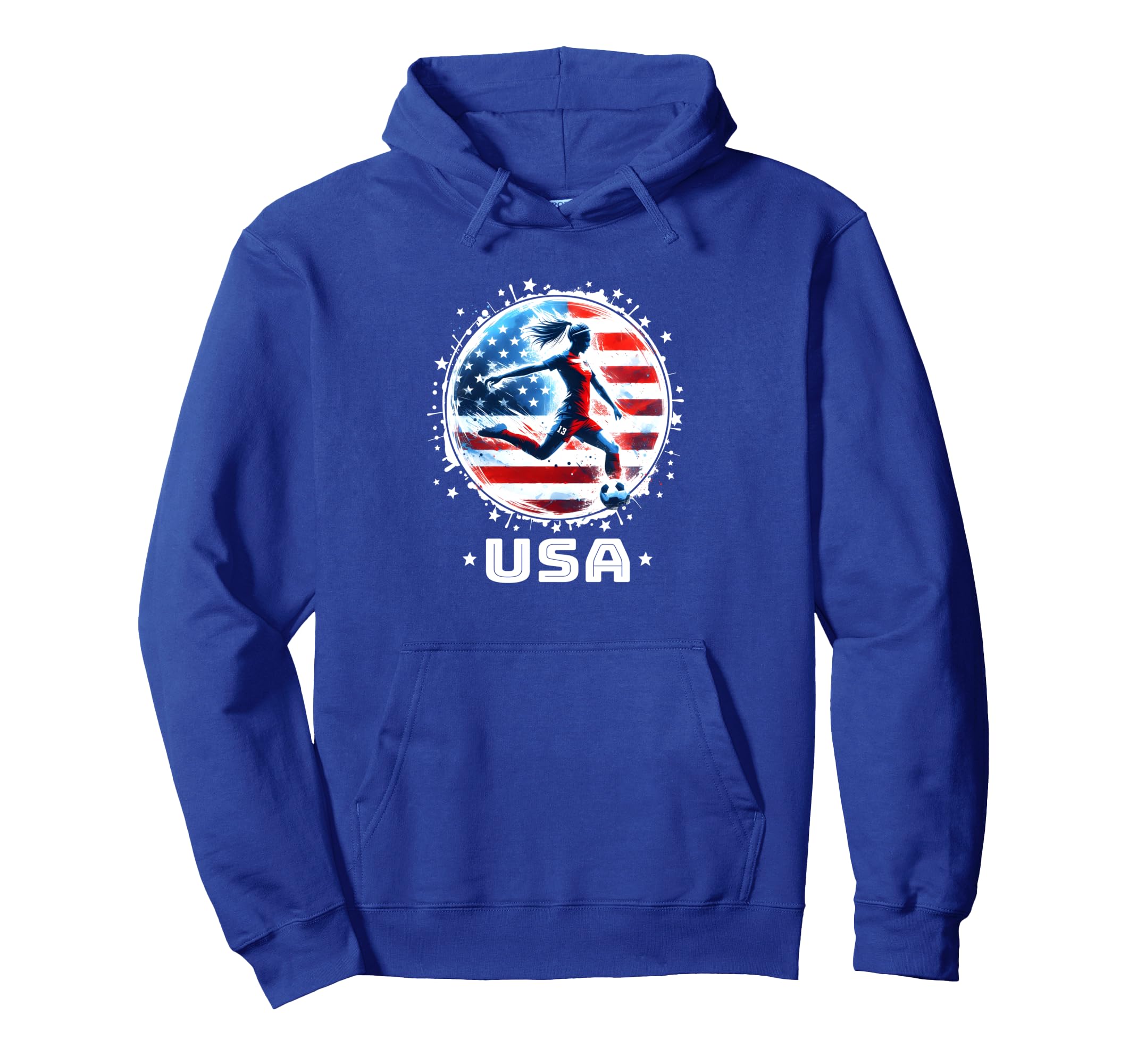 Womens Soccer Team American Flag Soccer Hoodie - Unique Graphic for Adults - T-Shirt, Sweatshirt, Hoodie