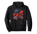 Funny Lobster Roller Skates Skater Seafood Hoodie - Graphic Print Men Women - T-Shirt, Sweatshirt, Hoodie