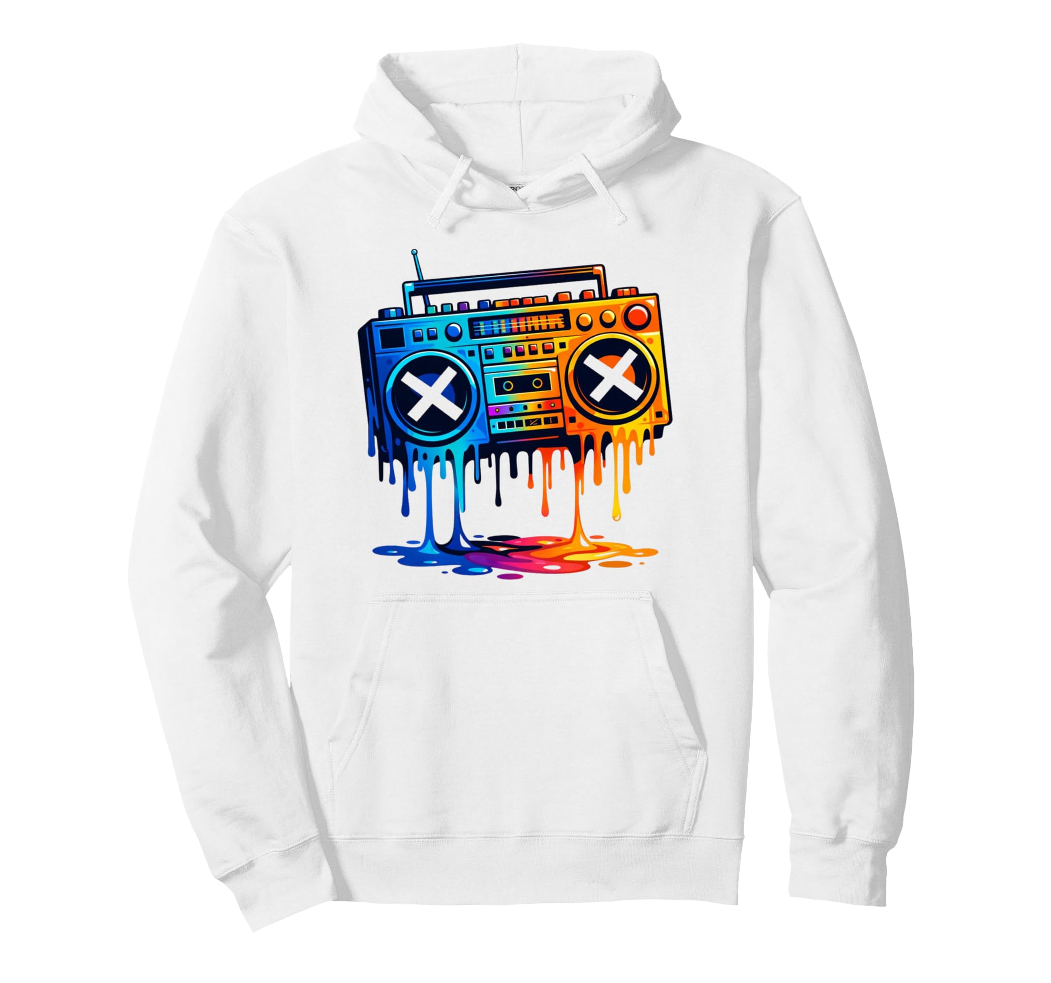 Dripping Paint Boombox 80S 90S Old School Hoodie - Minimalist Print Unisex - T-Shirt, Sweatshirt, Hoodie