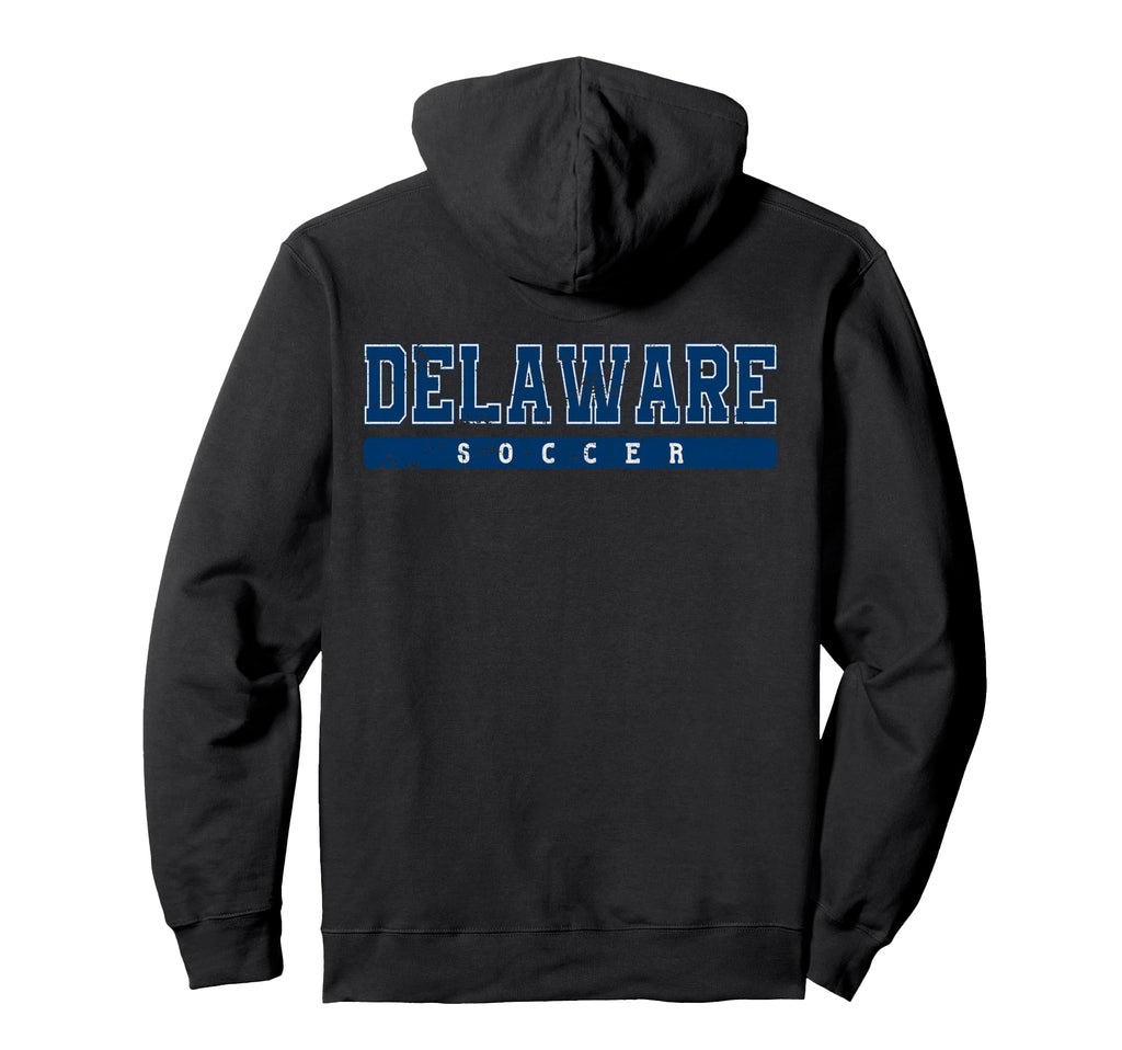 Delaware Soccer Blue Text Hoodie - Streetwear Style Unisex - T-Shirt, Sweatshirt, Hoodie