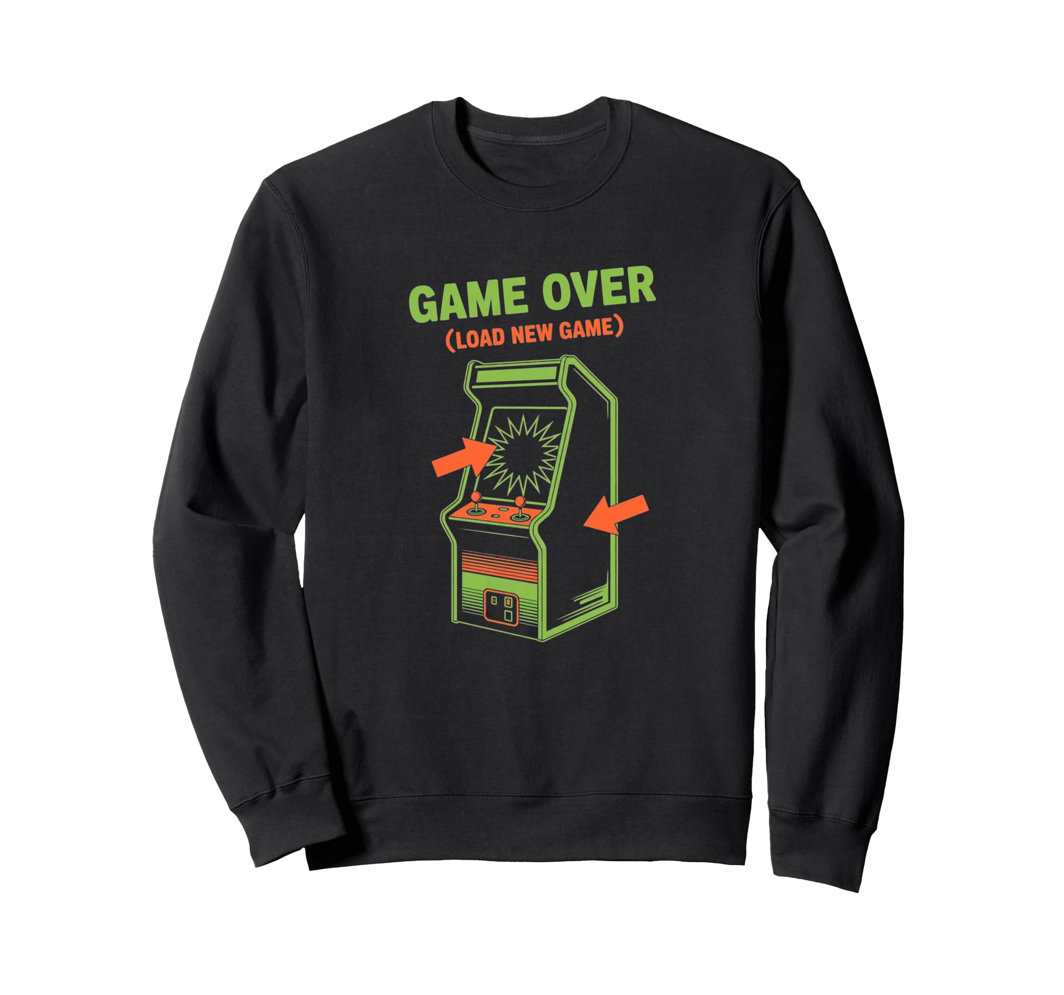 Game Over Load New Game Arcade Sweatshirt - Fun Novelty Design for Adults - T-Shirt, Sweatshirt, Hoodie