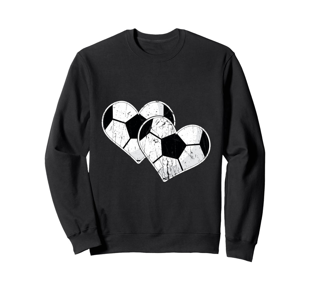 Double Heart Soccer Football Sweatshirt - Casual Everyday Wear Men Women - T-Shirt, Sweatshirt, Hoodie