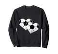 Double Heart Soccer Football Sweatshirt - Casual Everyday Wear Men Women - T-Shirt, Sweatshirt, Hoodie