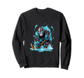 Monkey Ice Hockey Player Hockey Stick Sweatshirt - Custom Art Print Unisex - T-Shirt, Sweatshirt, Hoodie