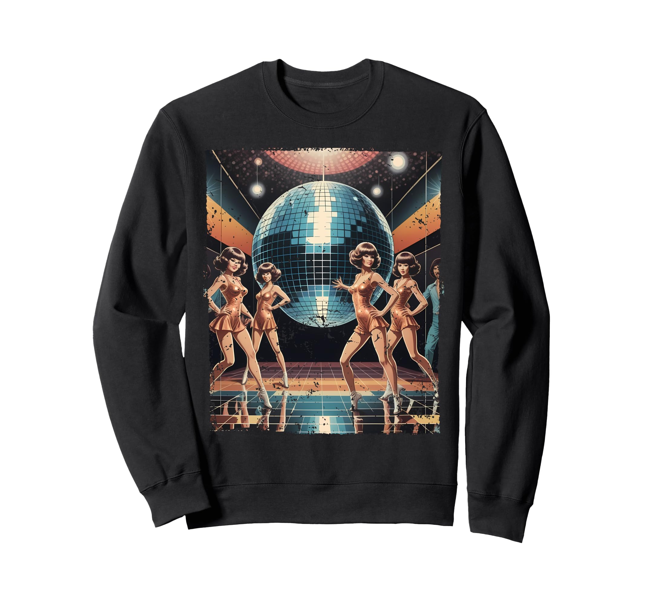 Aesthetic Disco Ball Party Sweatshirt - Minimalist Print Men Women - T-Shirt, Sweatshirt, Hoodie