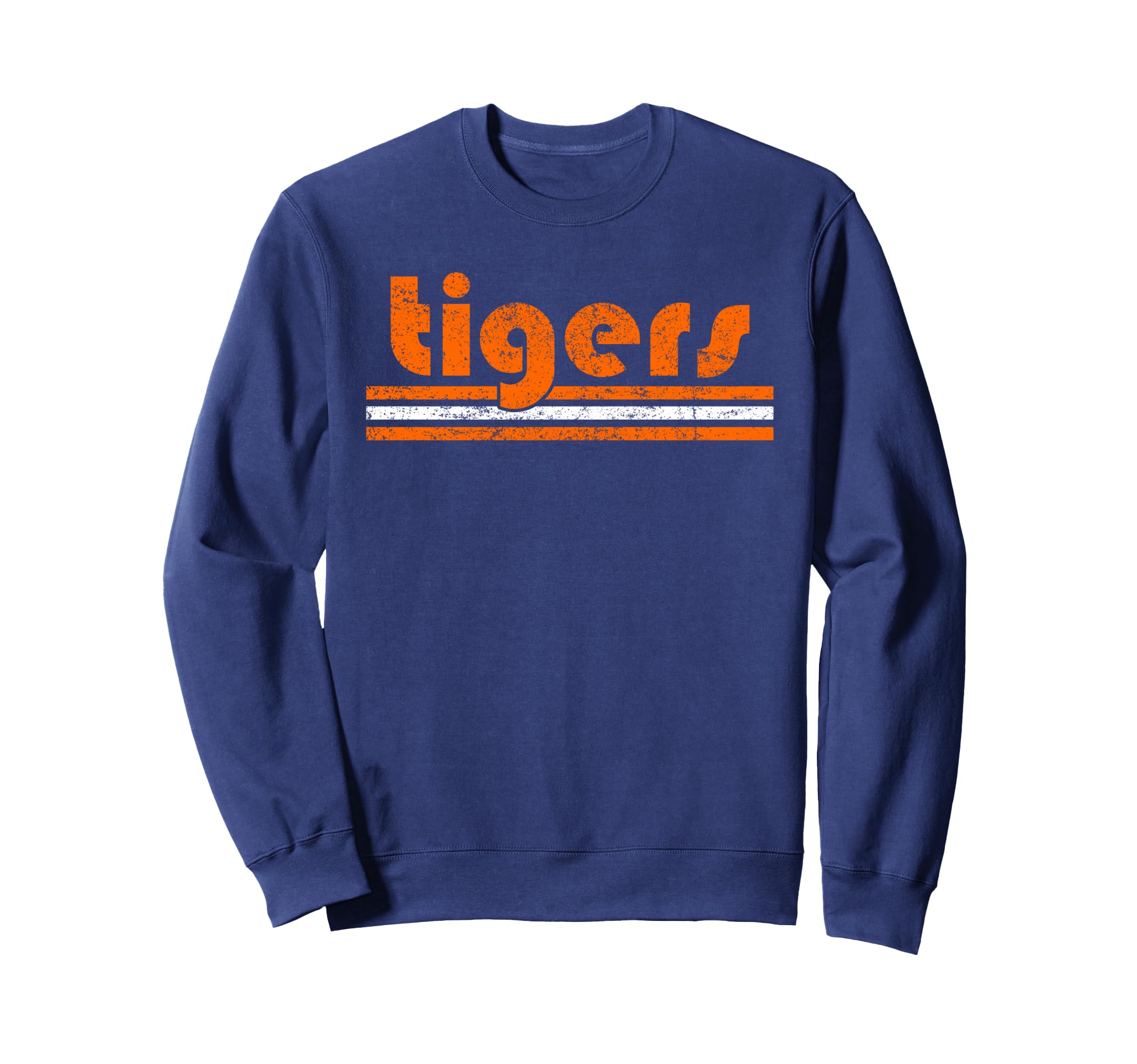Tigers Three Stripes Weathered Sweatshirt - Fun Novelty Design Men Women - T-Shirt, Sweatshirt, Hoodie