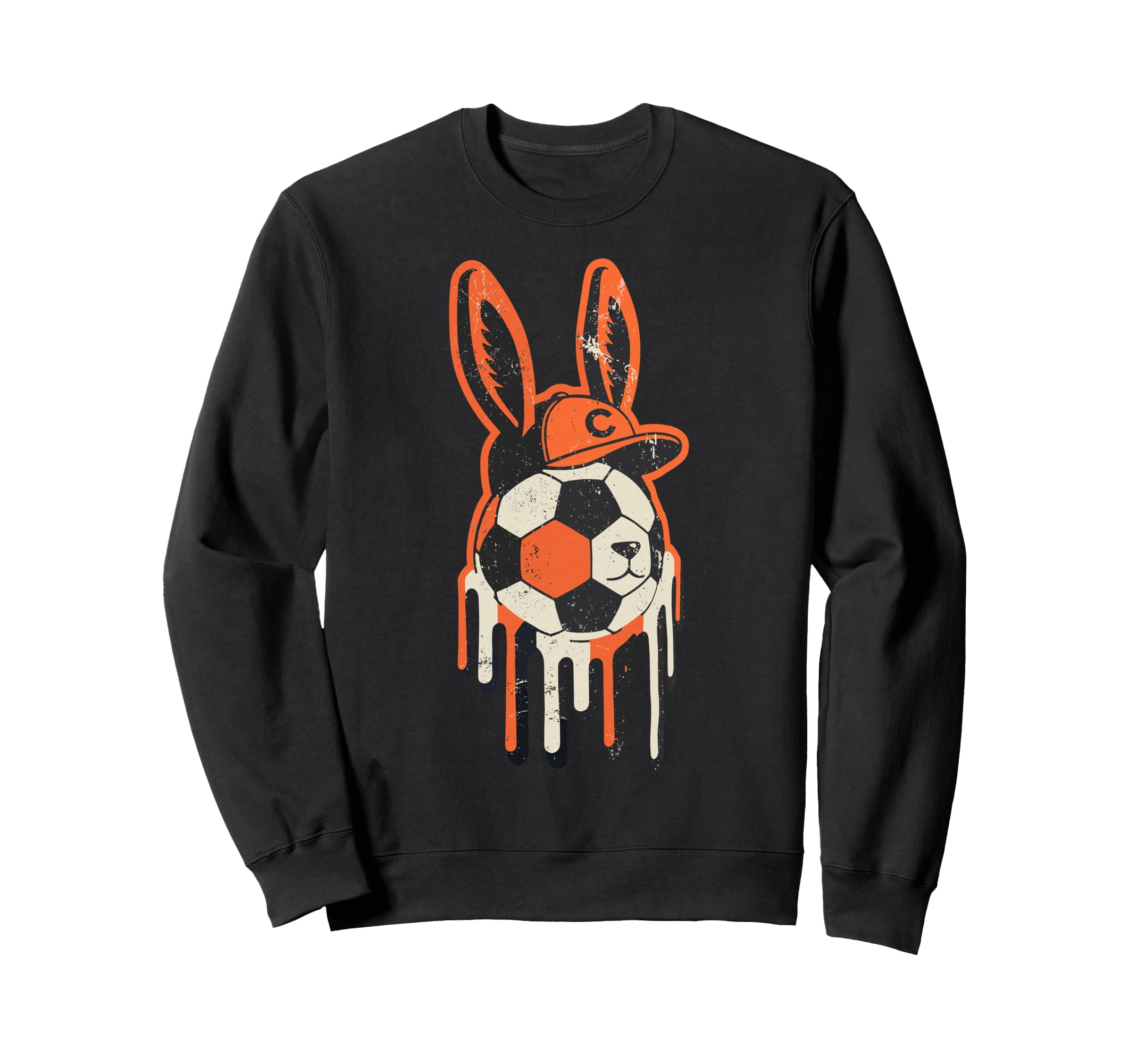 Soccer Easter Bunny Street Art Drip Sweatshirt - Trendy Graphic for Adults - T-Shirt, Sweatshirt, Hoodie