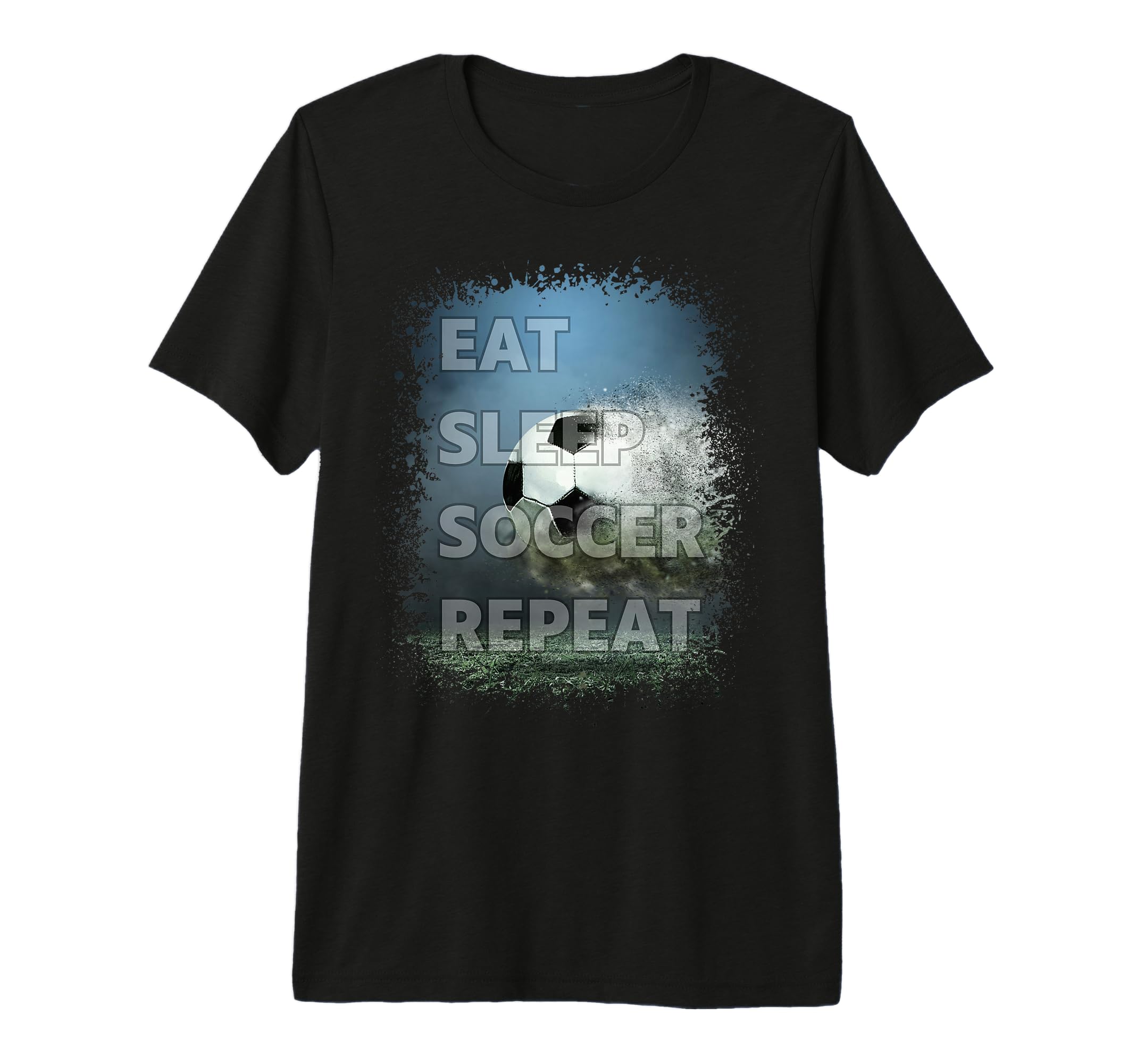 Eat Sleep Soccer Repeat Photo T-Shirt - Aesthetic Graphic for Adults - T-Shirt, Sweatshirt, Hoodie