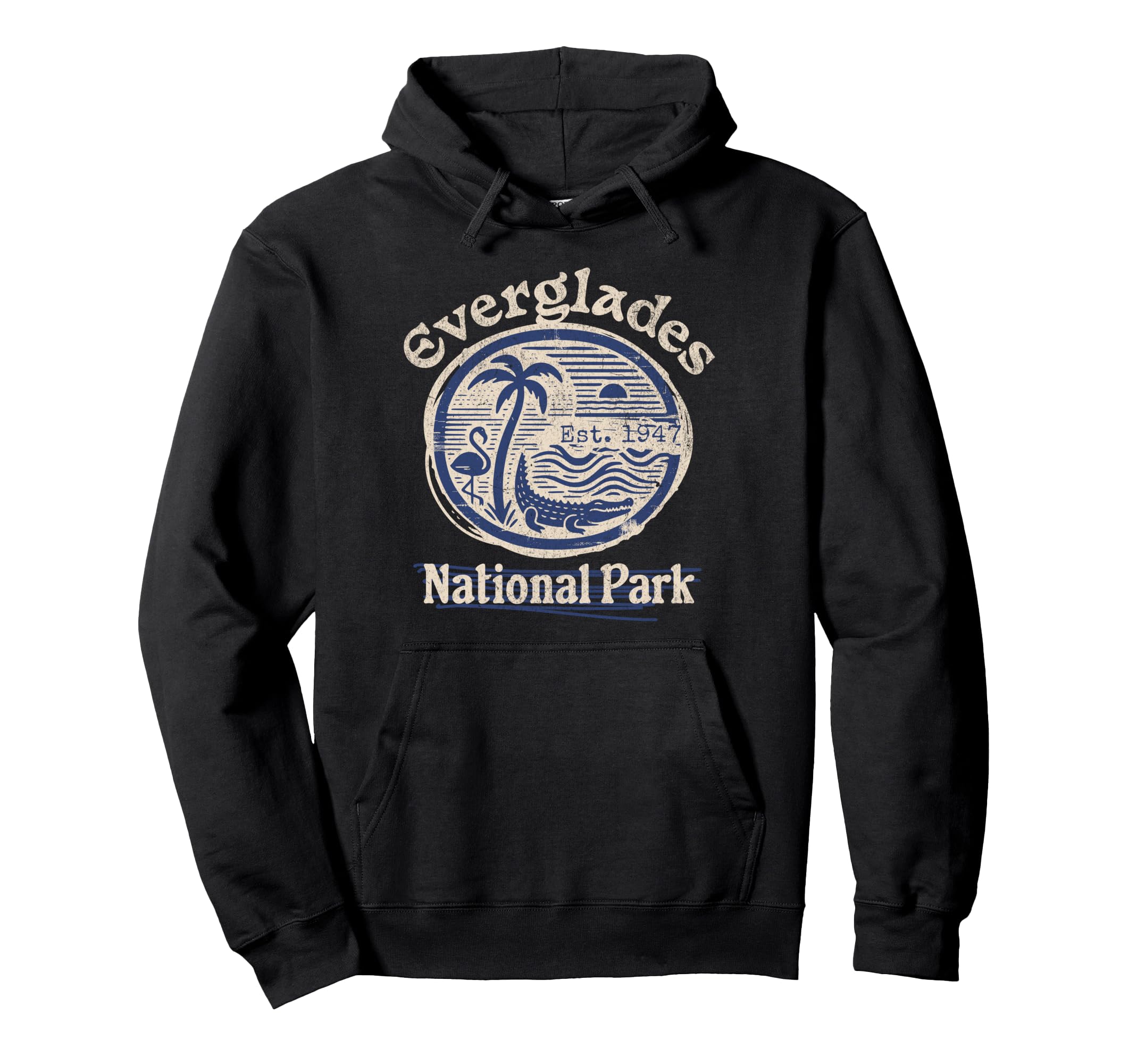 Everglade National Park Flamingo Hoodie - Minimalist Print for Adults - T-Shirt, Sweatshirt, Hoodie