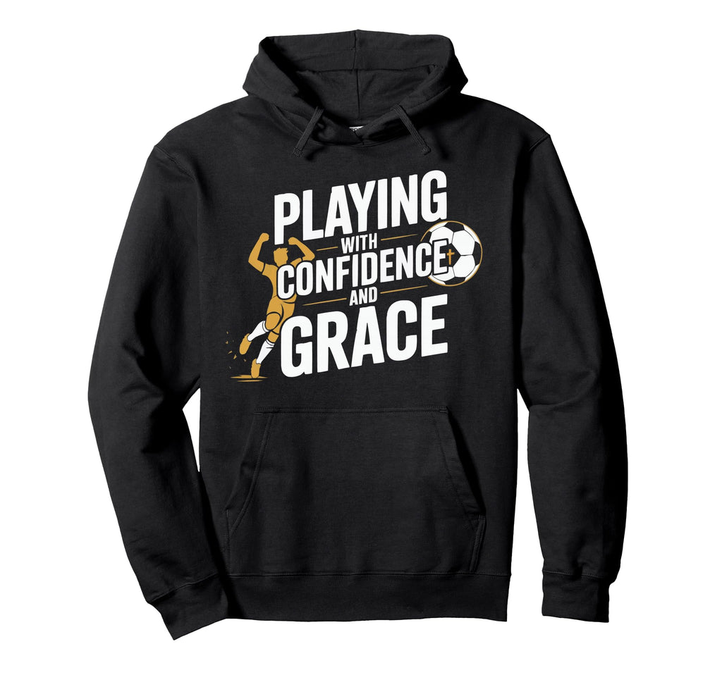 Christian Soccer Player Religious Hoodie - Minimalist Print for Adults - T-Shirt, Sweatshirt, Hoodie