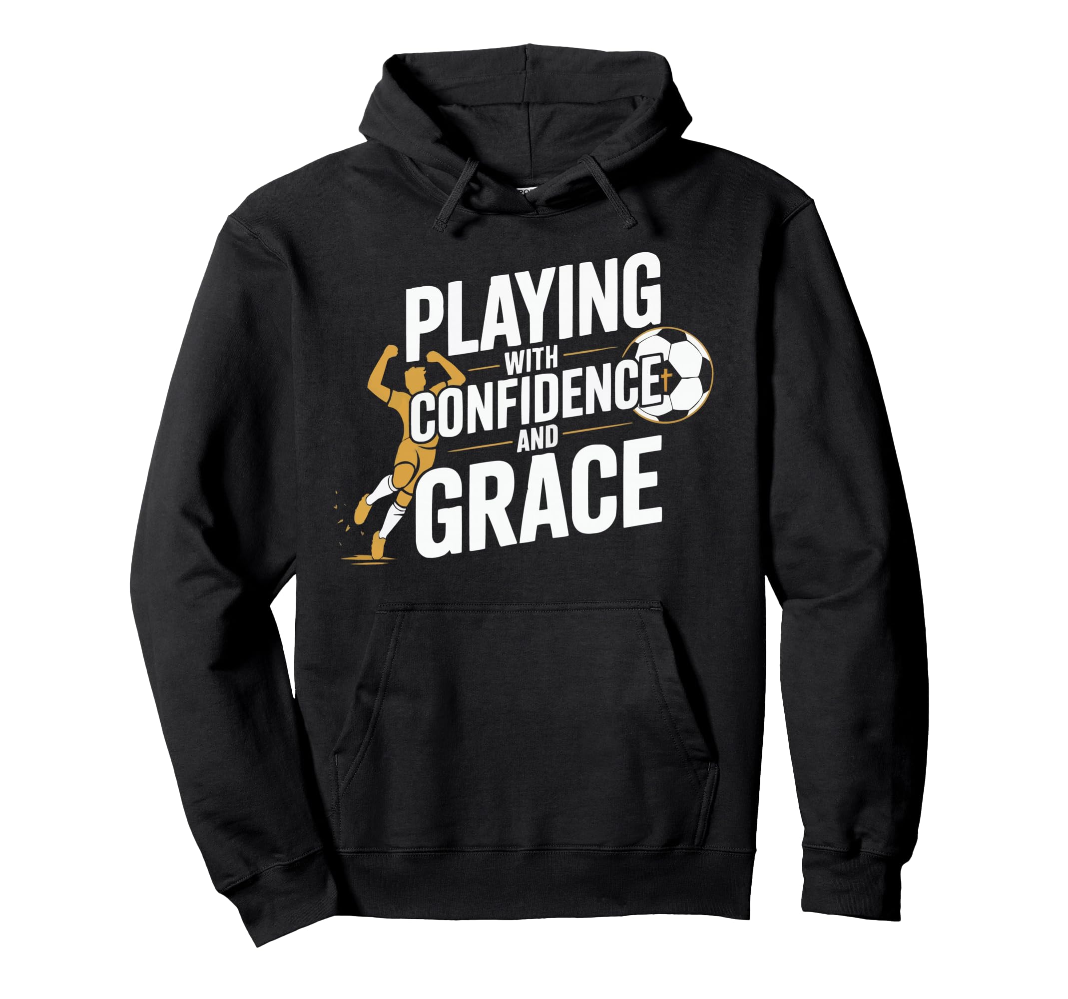 Christian Soccer Player Religious Hoodie - Minimalist Print for Adults - T-Shirt, Sweatshirt, Hoodie