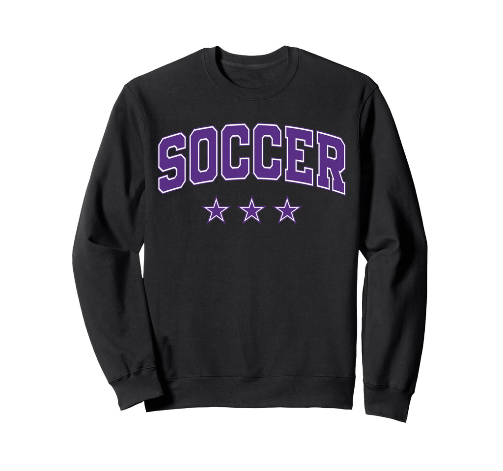 Soccer All Purple Stars Text Sweatshirt - Minimalist Print Men Women - T-Shirt, Sweatshirt, Hoodie