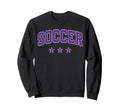 Soccer All Purple Stars Text Sweatshirt - Minimalist Print Men Women - T-Shirt, Sweatshirt, Hoodie