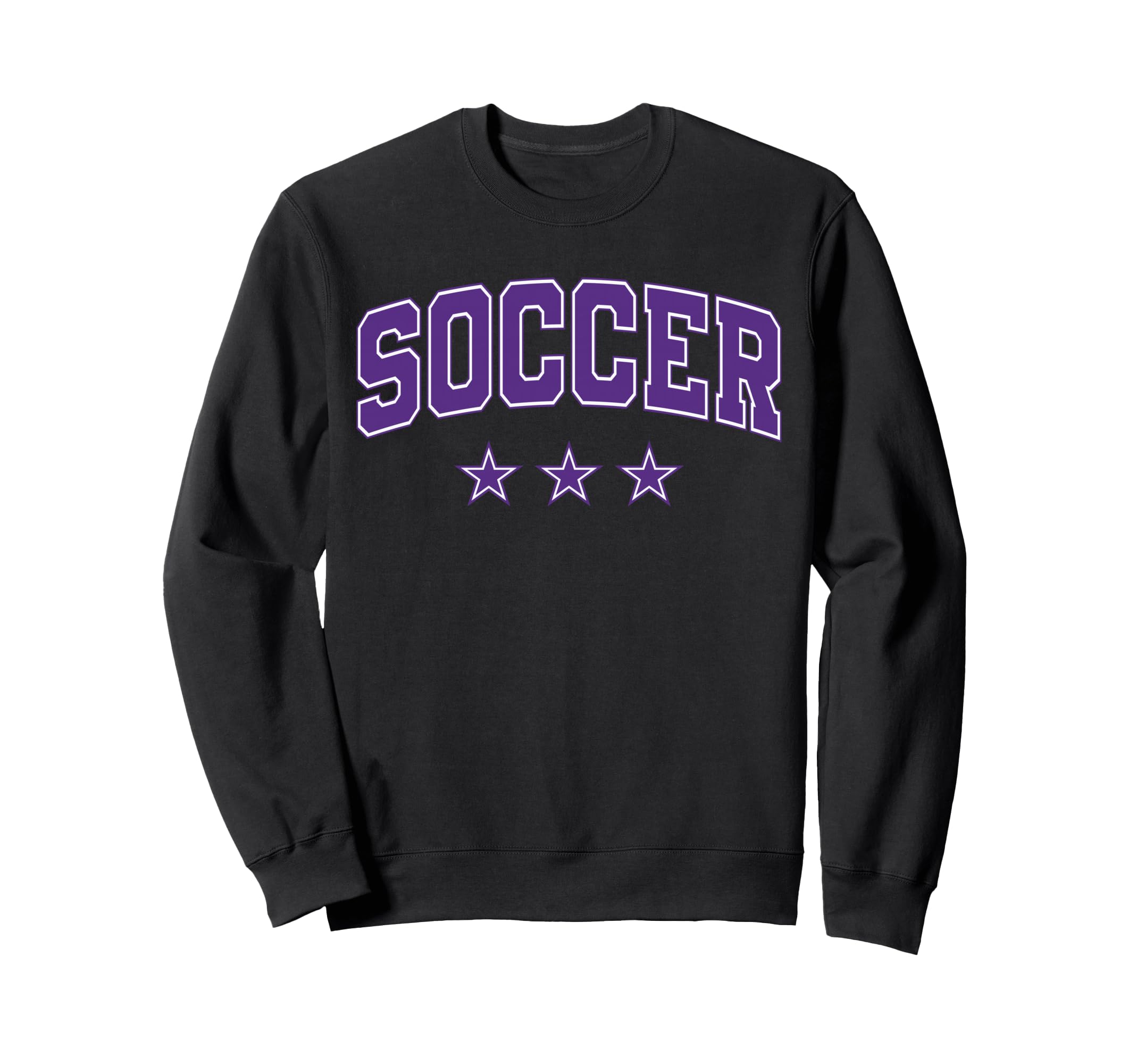 Soccer All Purple Stars Text Sweatshirt - Minimalist Print Men Women - T-Shirt, Sweatshirt, Hoodie