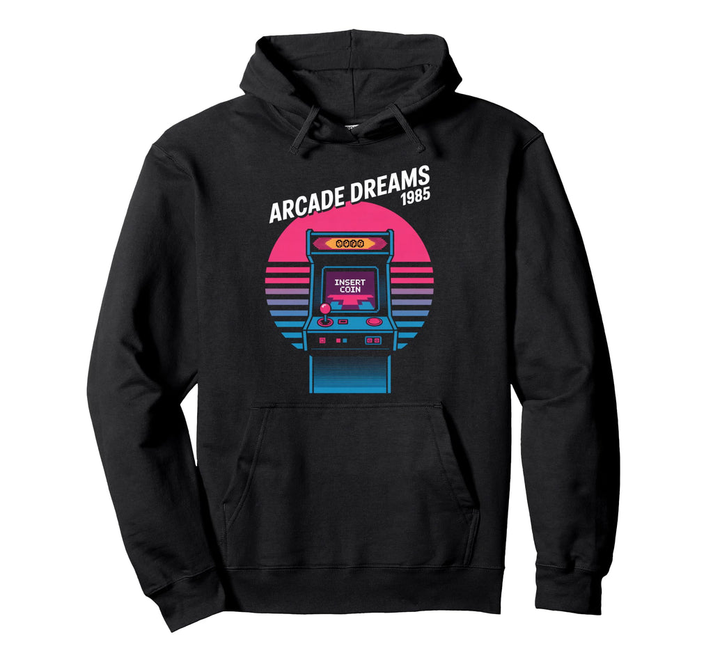 Arcade Dreams 1985 Insert Coin Gaming Hoodie - Fun Novelty Design Unisex - T-Shirt, Sweatshirt, Hoodie