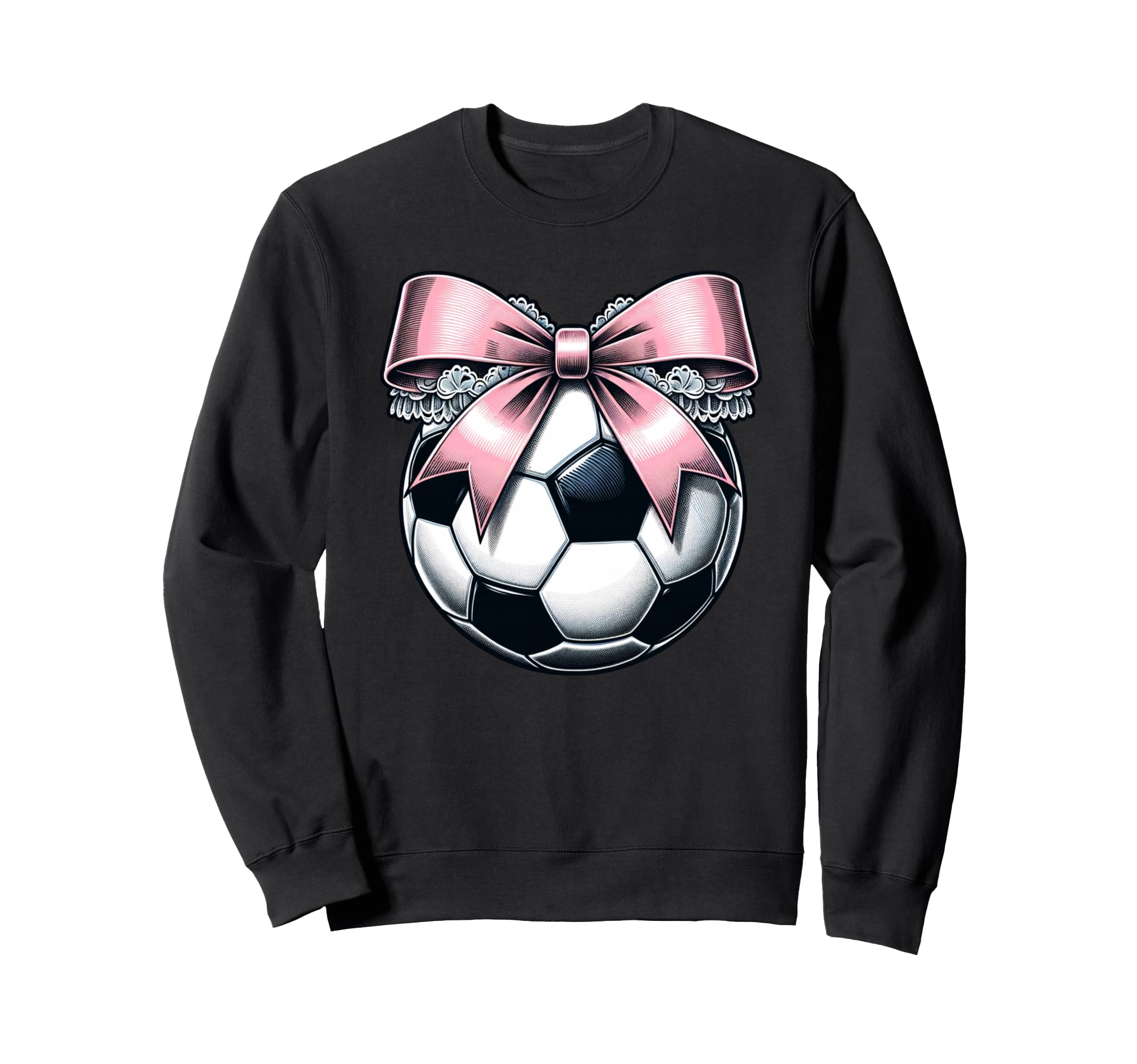 Soccer Coquette Bow Soccer Sweatshirt - Casual Everyday Wear Unisex - T-Shirt, Sweatshirt, Hoodie
