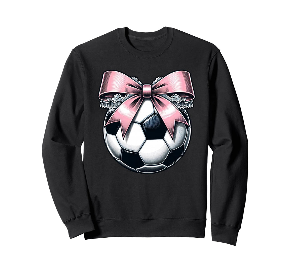 Soccer Coquette Bow Soccer Sweatshirt - Minimalist Print Men Women - T-Shirt, Sweatshirt, Hoodie