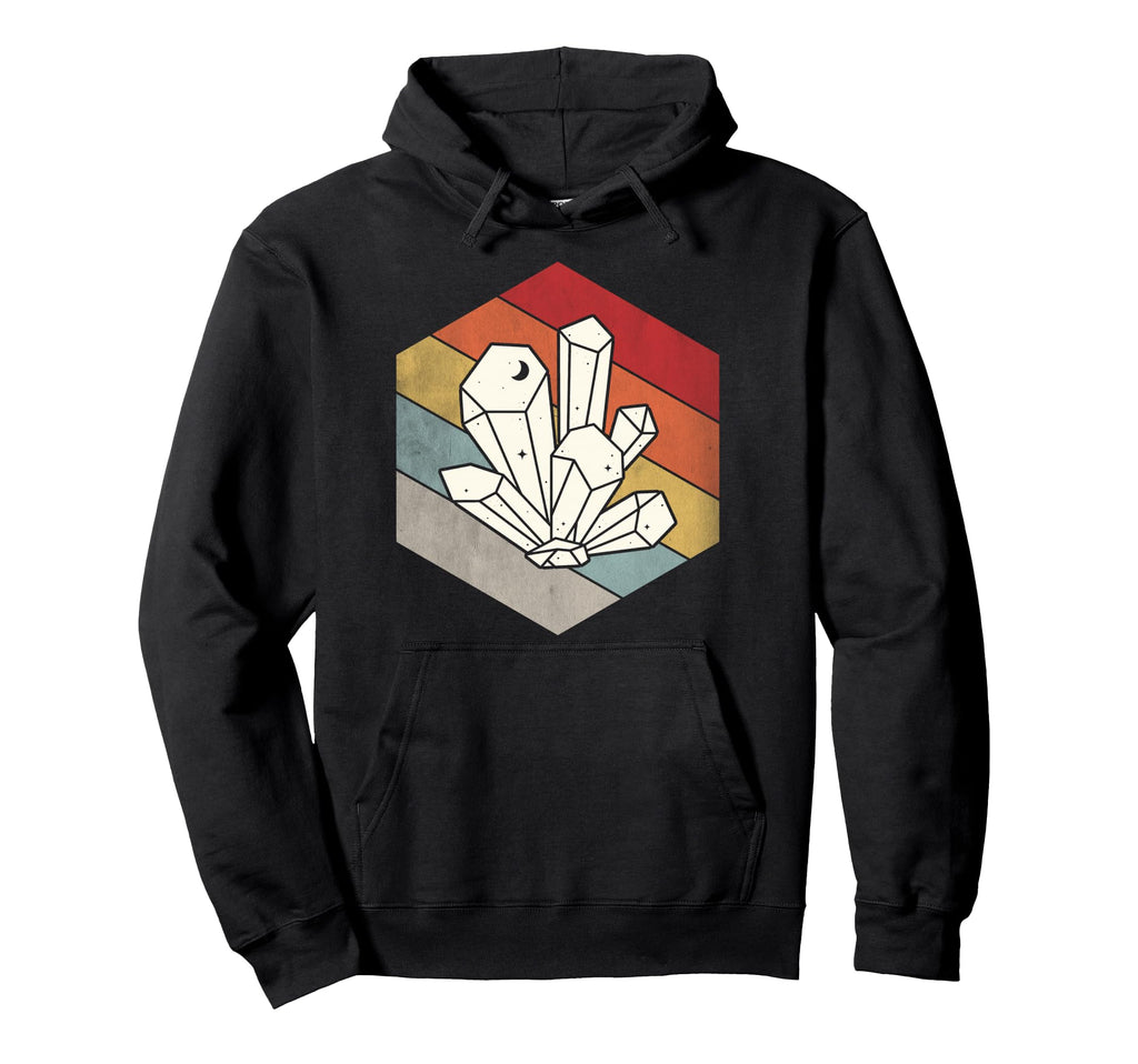 Crystal Collector Geometric Distressed Hoodie - Minimalist Print for Adults - T-Shirt, Sweatshirt, Hoodie