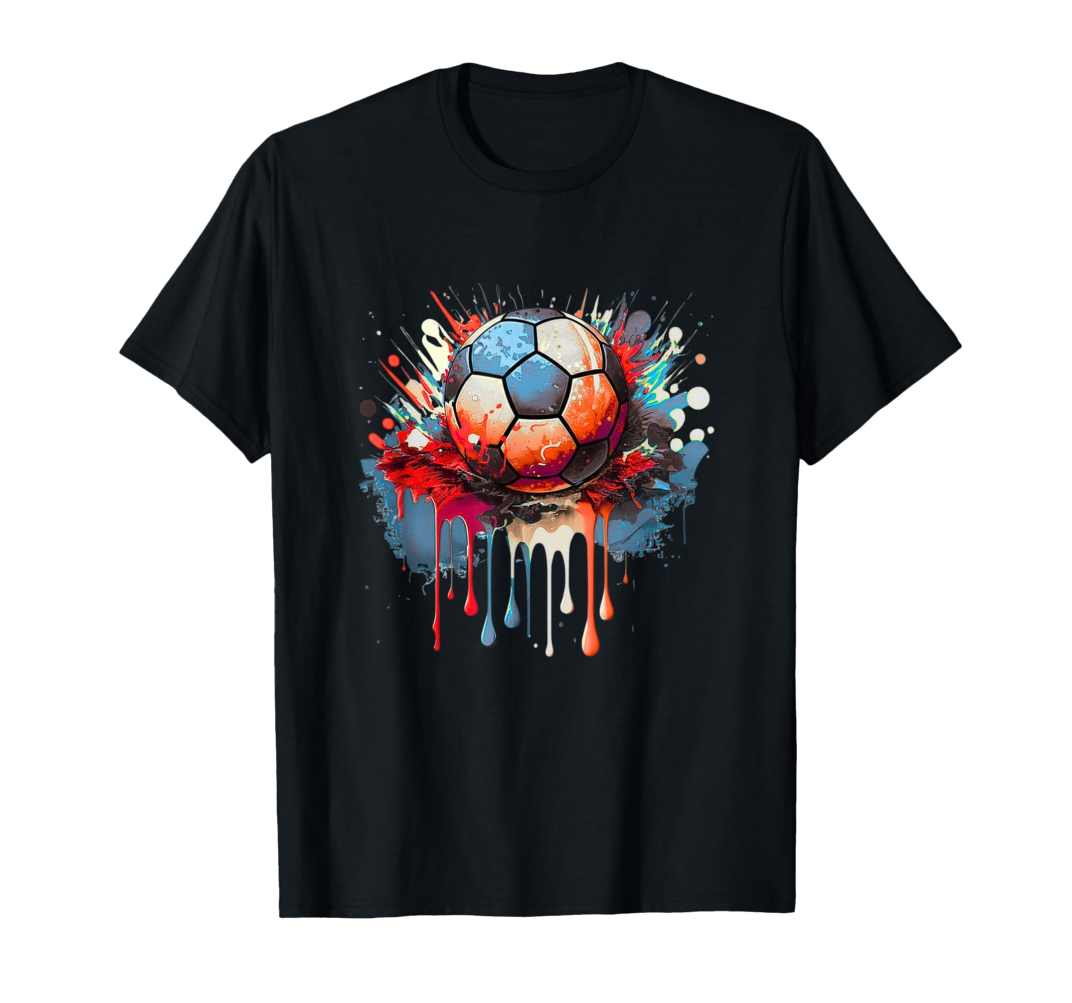 Colorful Soccer Ball Sports Art T-Shirt - Aesthetic Graphic for Adults - T-Shirt, Sweatshirt, Hoodie