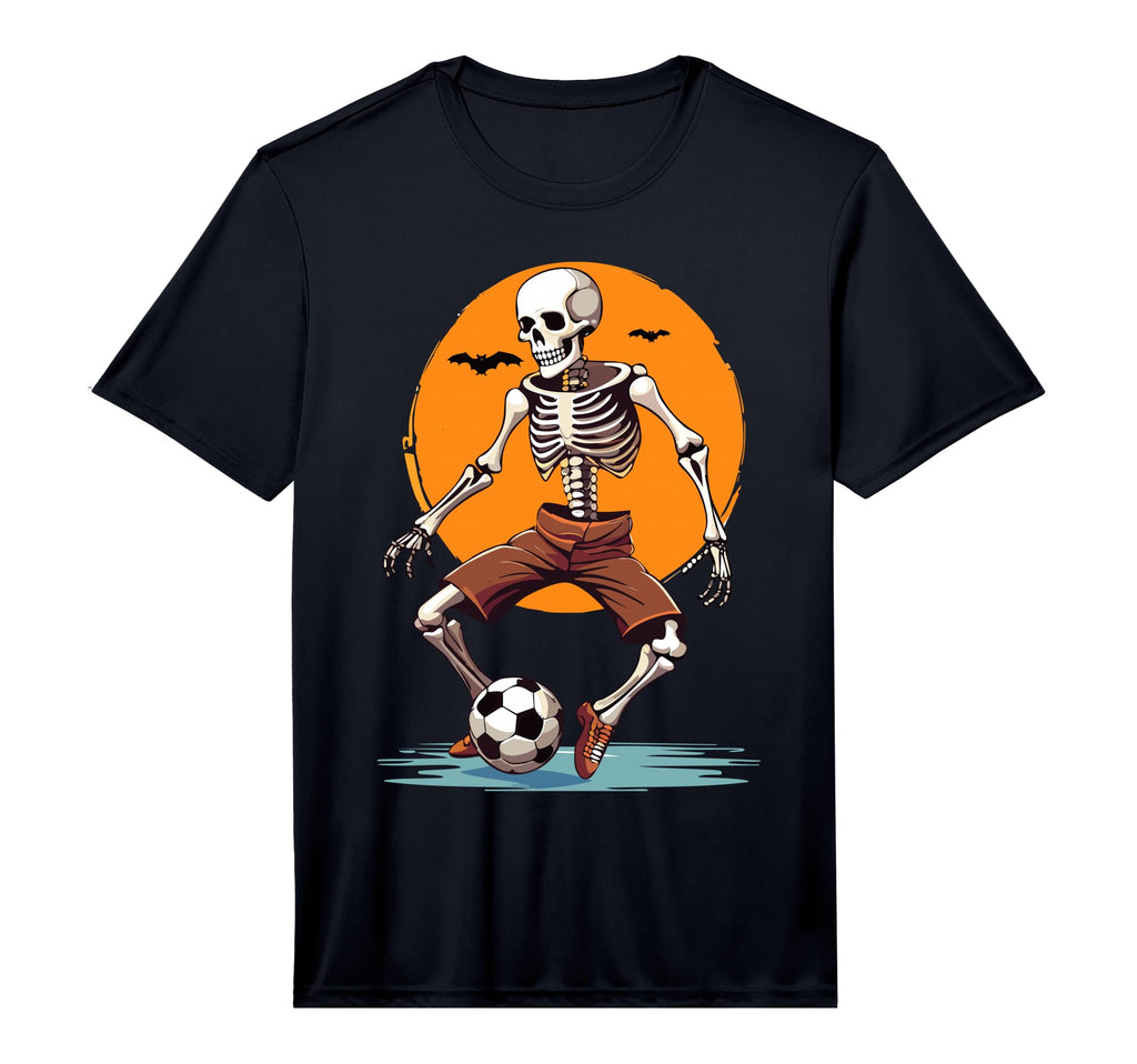 Spooky Skeleton Playing Soccer T-Shirt - Aesthetic Graphic for Adults - T-Shirt, Sweatshirt, Hoodie
