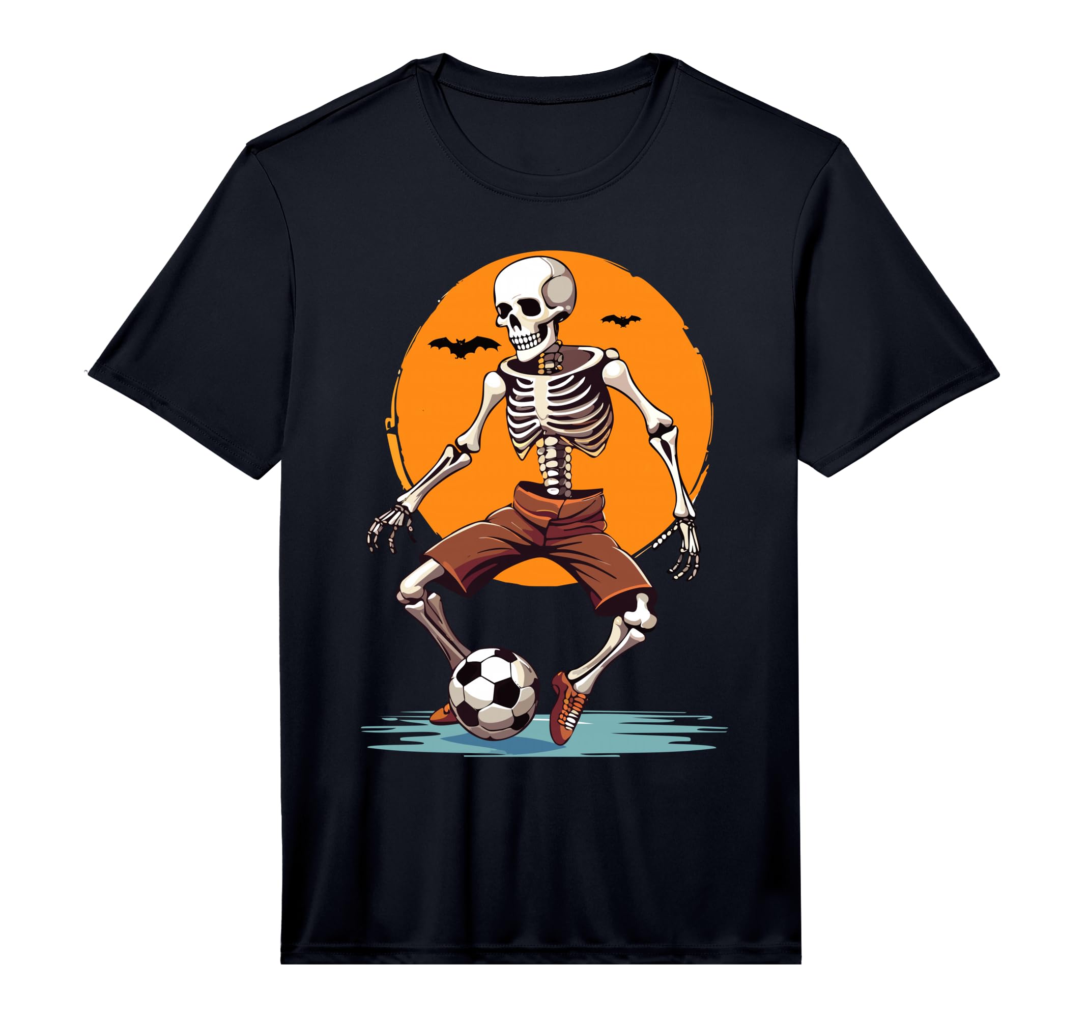 Spooky Skeleton Playing Soccer T-Shirt - Aesthetic Graphic for Adults - T-Shirt, Sweatshirt, Hoodie
