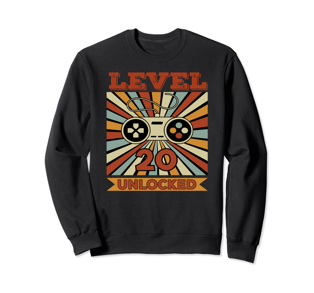 20Th Birthday Level 20 Unlocked Sweatshirt - Fun Novelty Design for Adults - T-Shirt, Sweatshirt, Hoodie