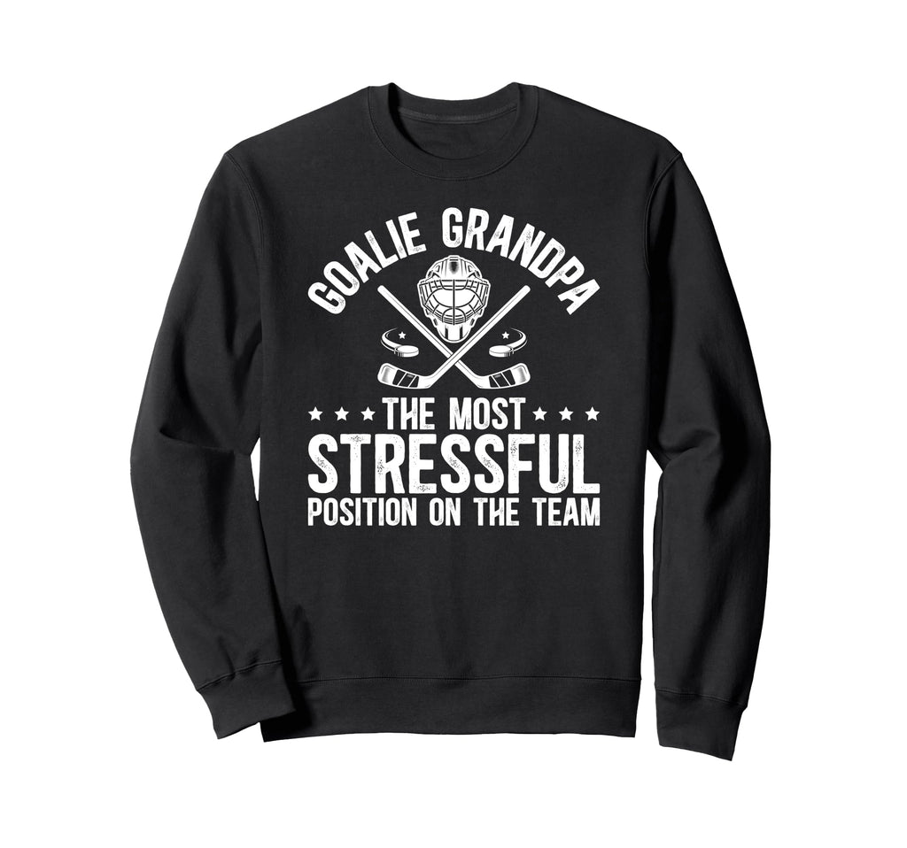 Funny Hockey Goalie Grandpa Hockey Sweatshirt - Minimalist Print Men Women - T-Shirt, Sweatshirt, Hoodie