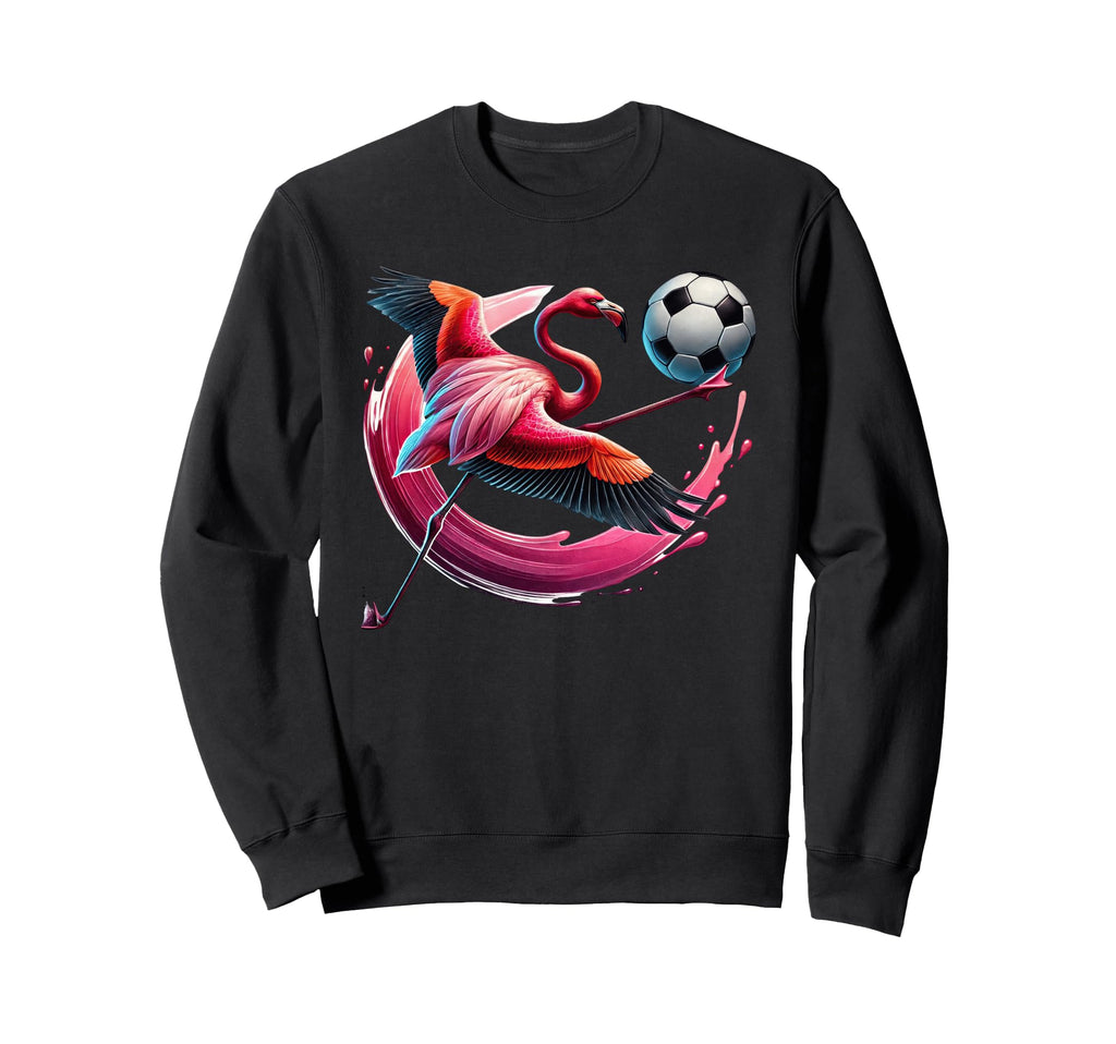 Vibrant Flamingo Soccer Ball Sweatshirt - Custom Art Print Men Women - T-Shirt, Sweatshirt, Hoodie