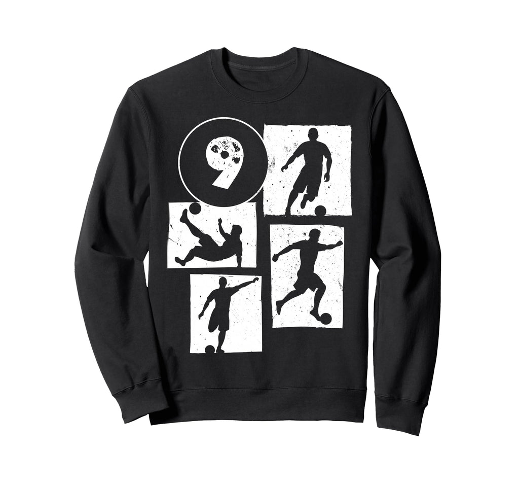 9Th Birthday Soccer Player Sweatshirt - Aesthetic Graphic for Adults - T-Shirt, Sweatshirt, Hoodie